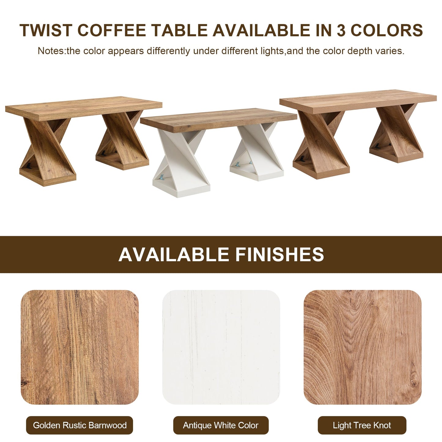 48" Twisted Center Table with Wood Thickened Pedestal