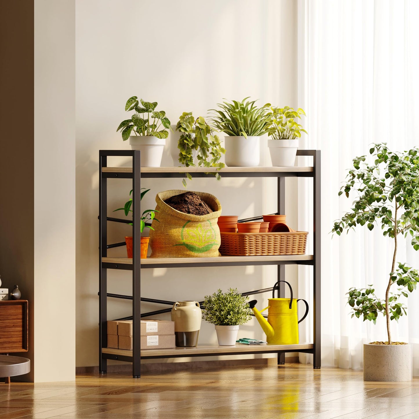 Light Coffee 3 Tier Bookshelf