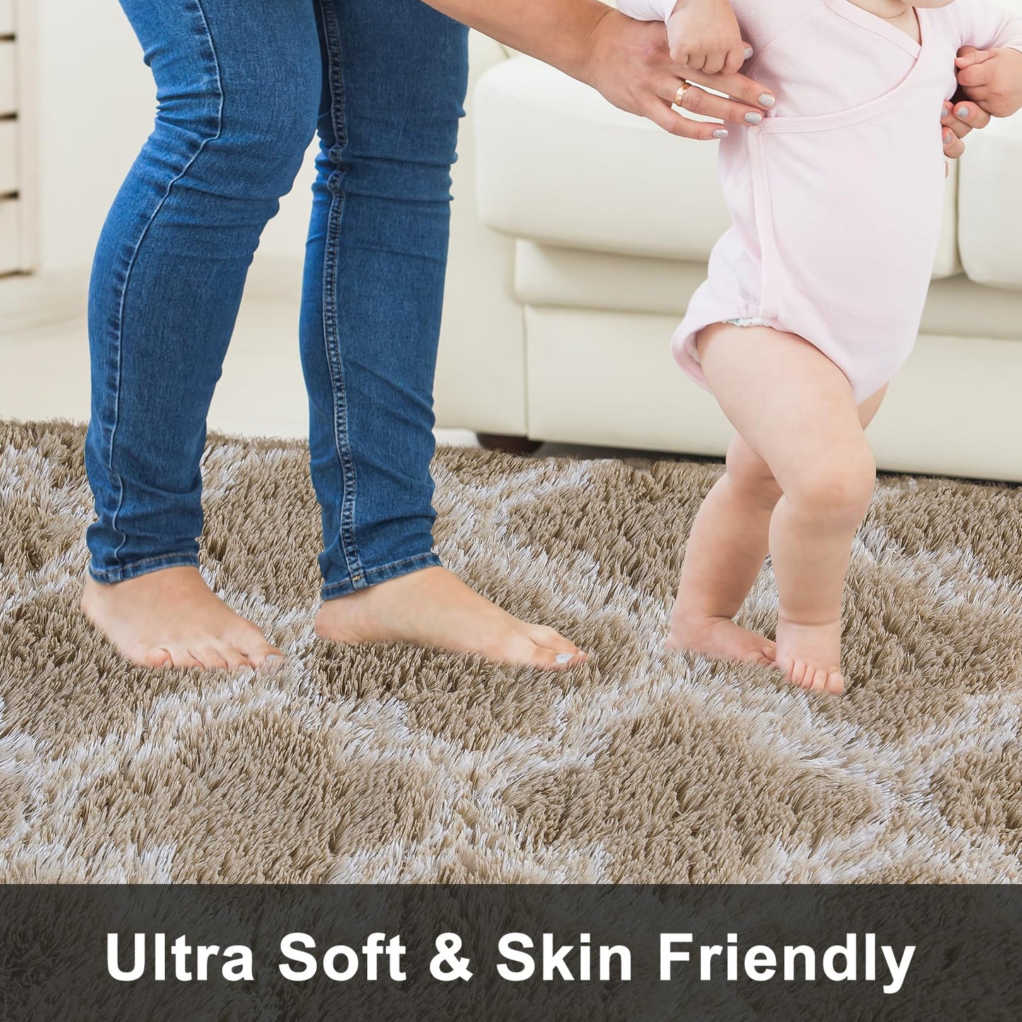 Beige/White Area Rugs