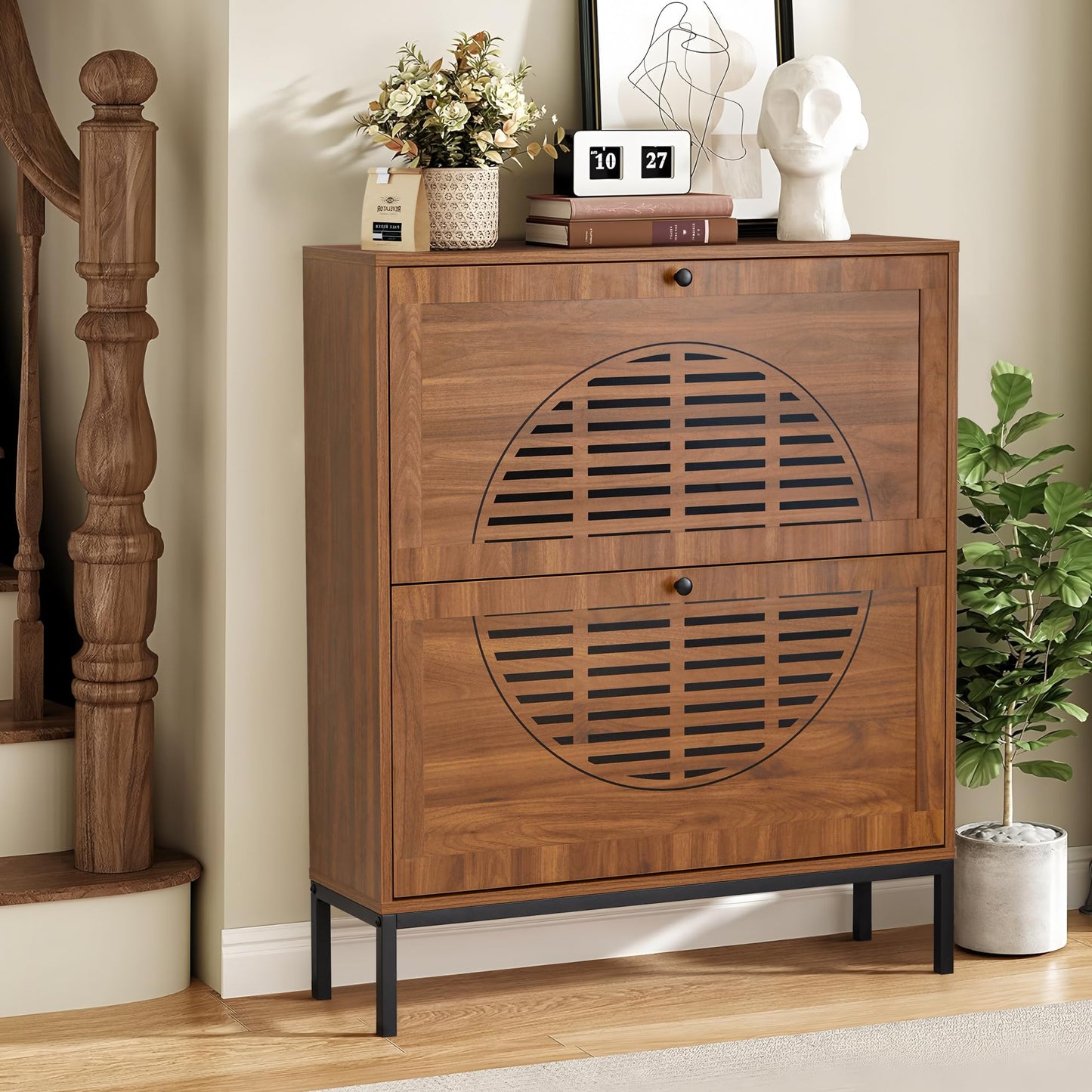 Shoe Storage Cabinet with 2 Flip Drawers
