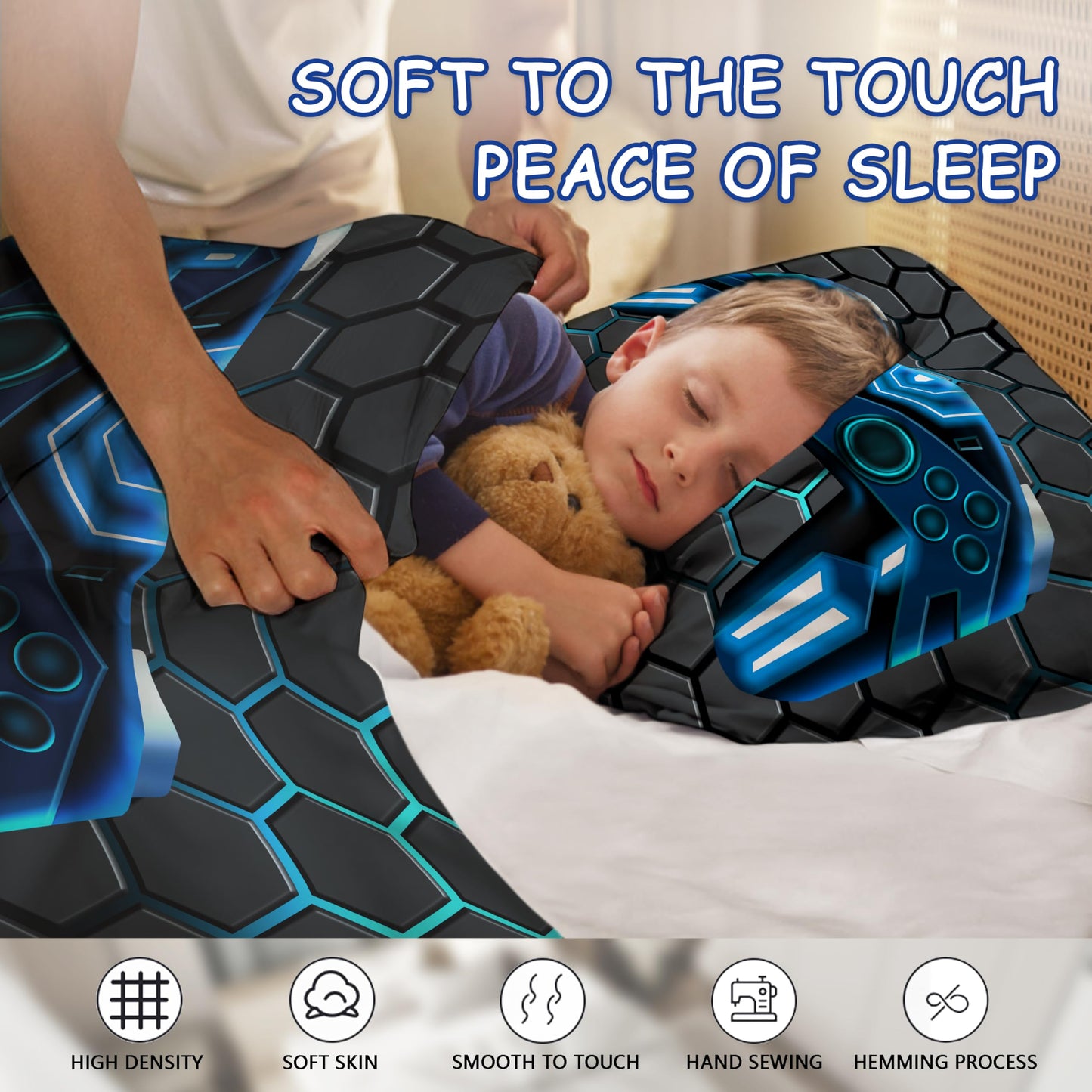 Comforter Twin Size Video Game Console Geometric Bedding Sets