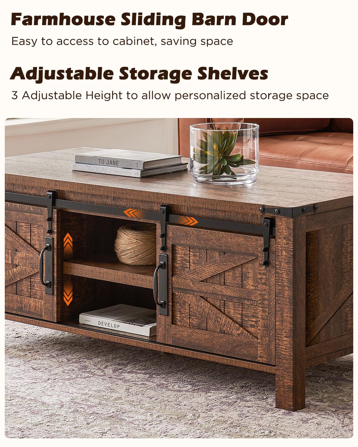 BarnWood Farmhouse Lift Top Coffee Table