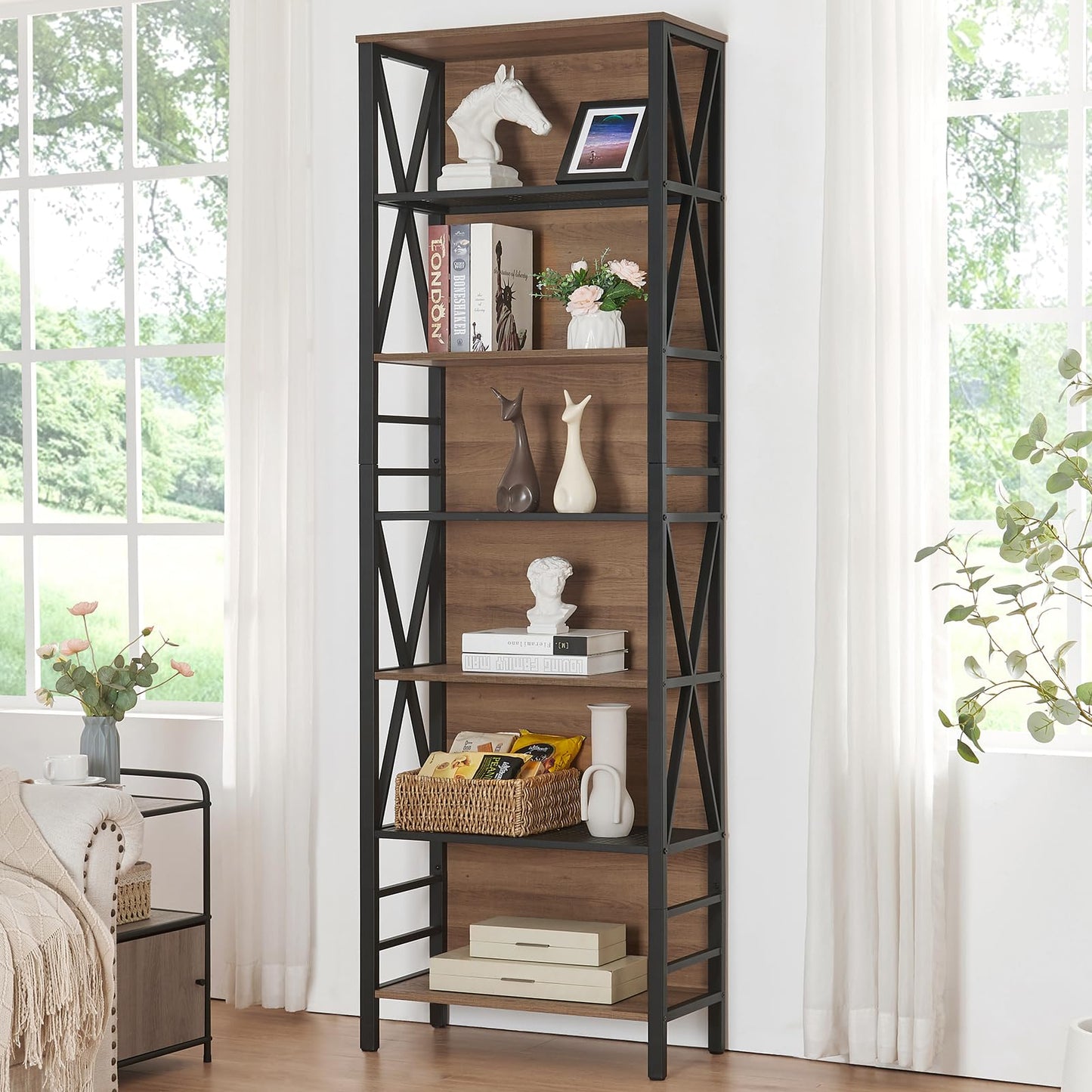 Vintage Brown 7-Tier Book Shelf