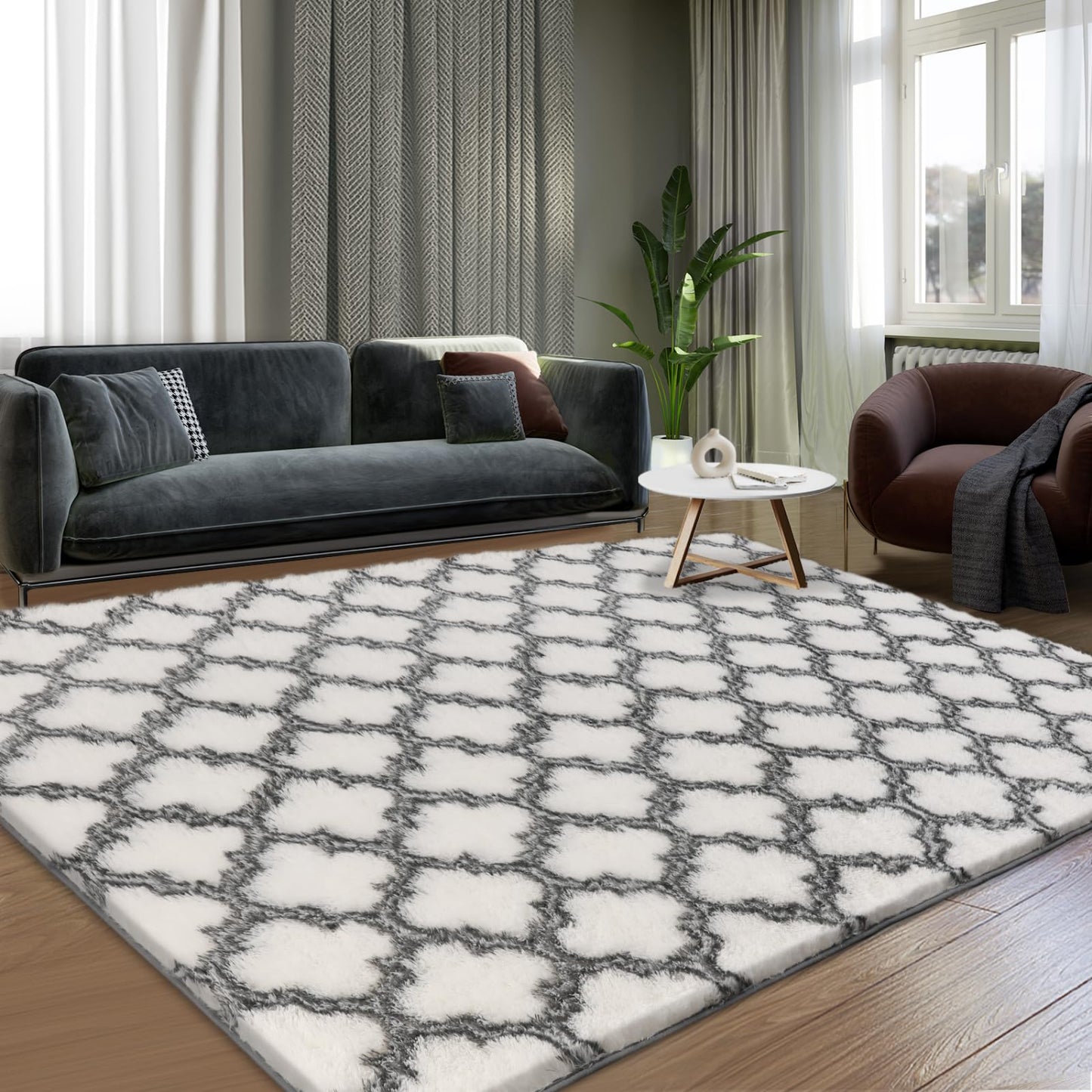 White/Black Area Rugs