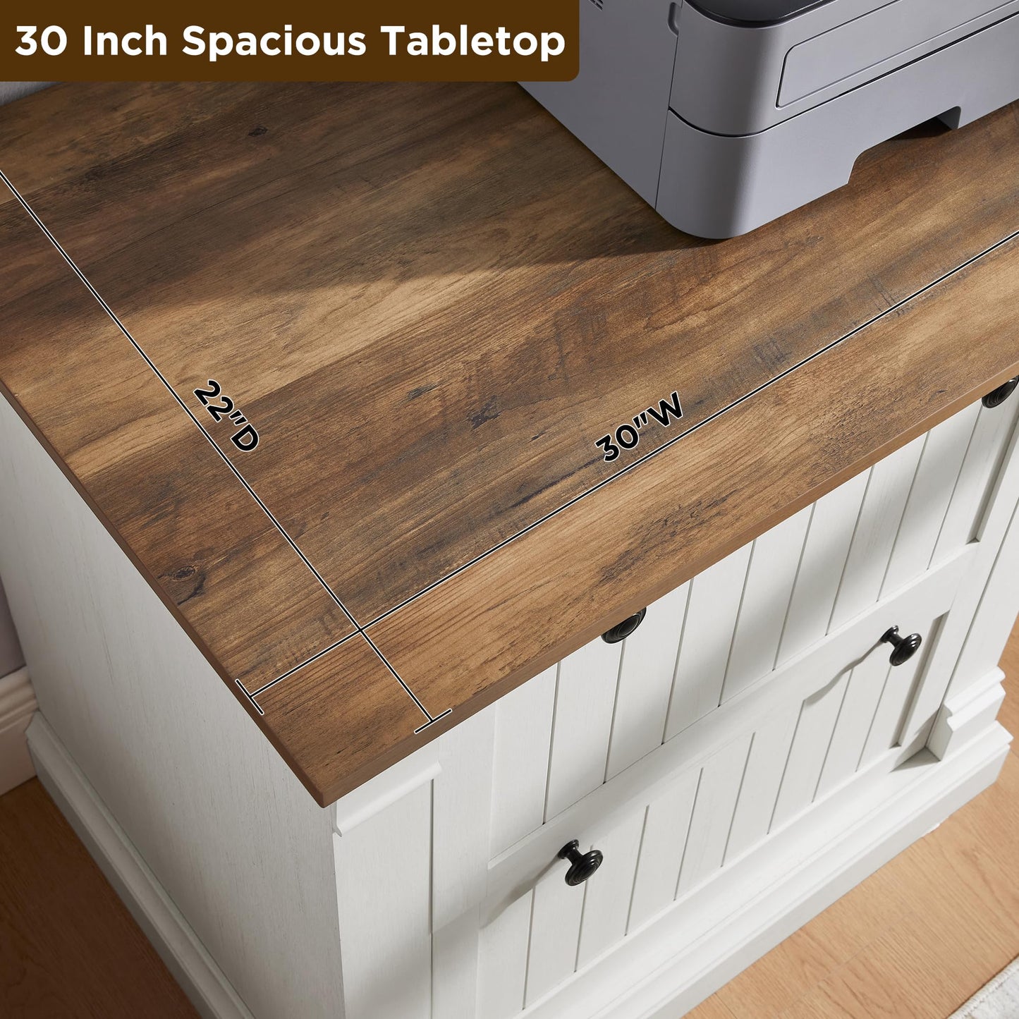 30" Lateral Filing Cabinet with Hanging File Folders
