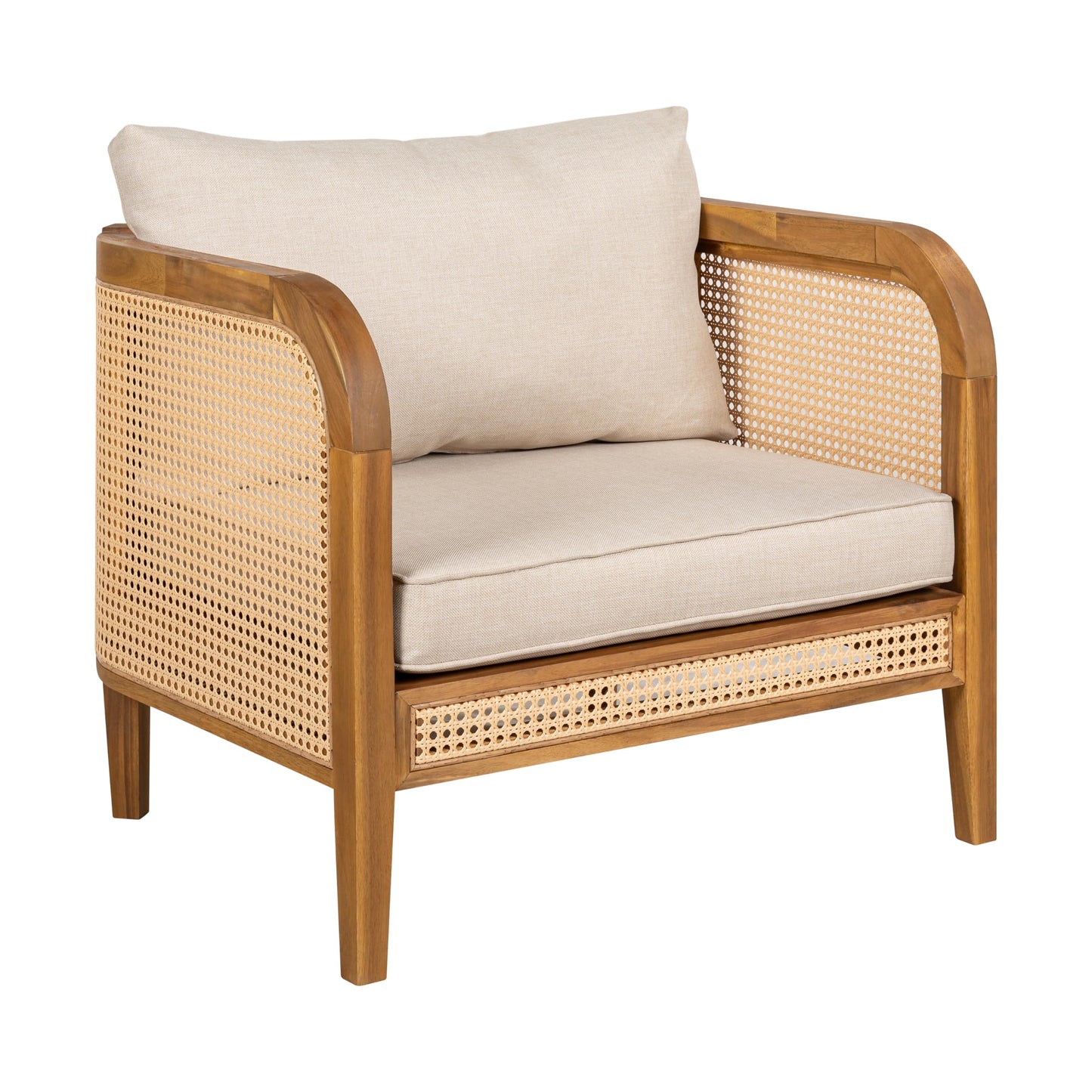 Bohemian Acacia Wood Patio Accent Chairs