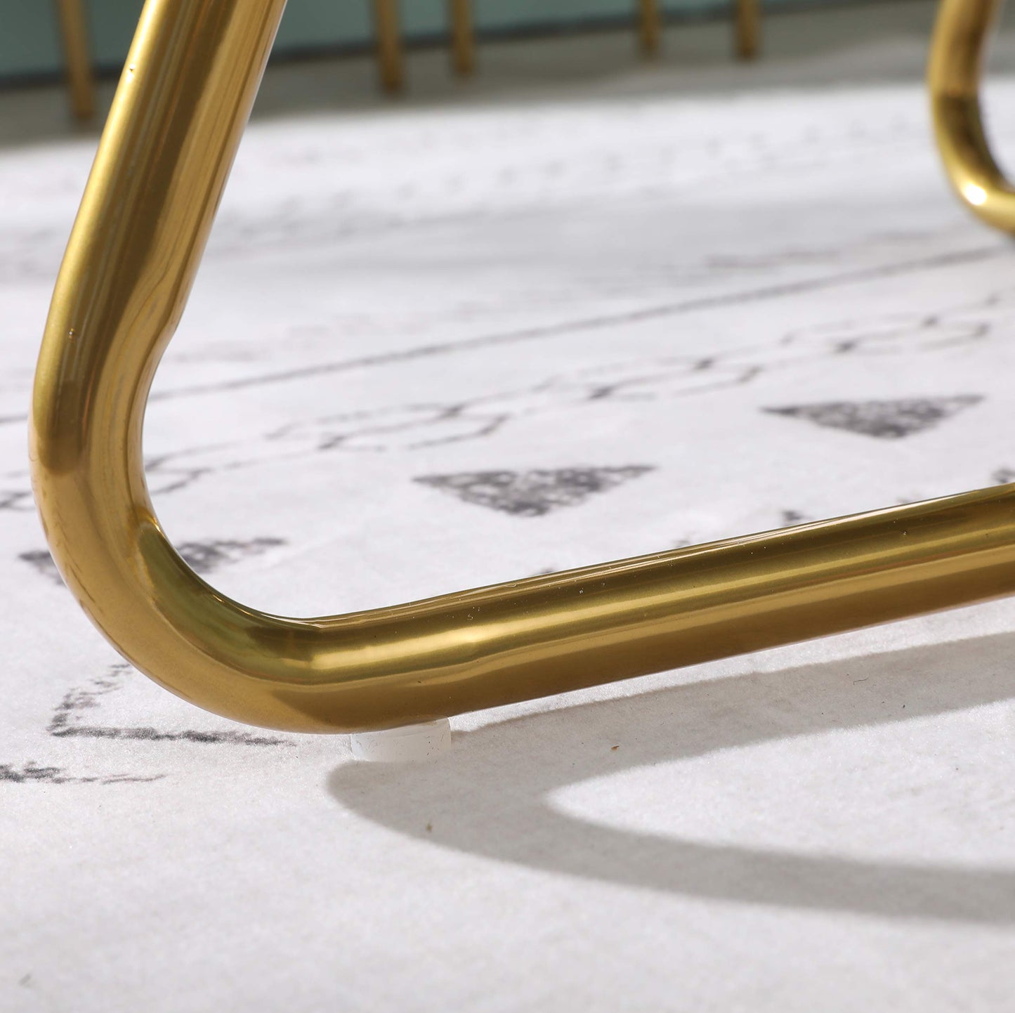 Velvet Upholstered Accent Chair with Gold Tone Finished Base