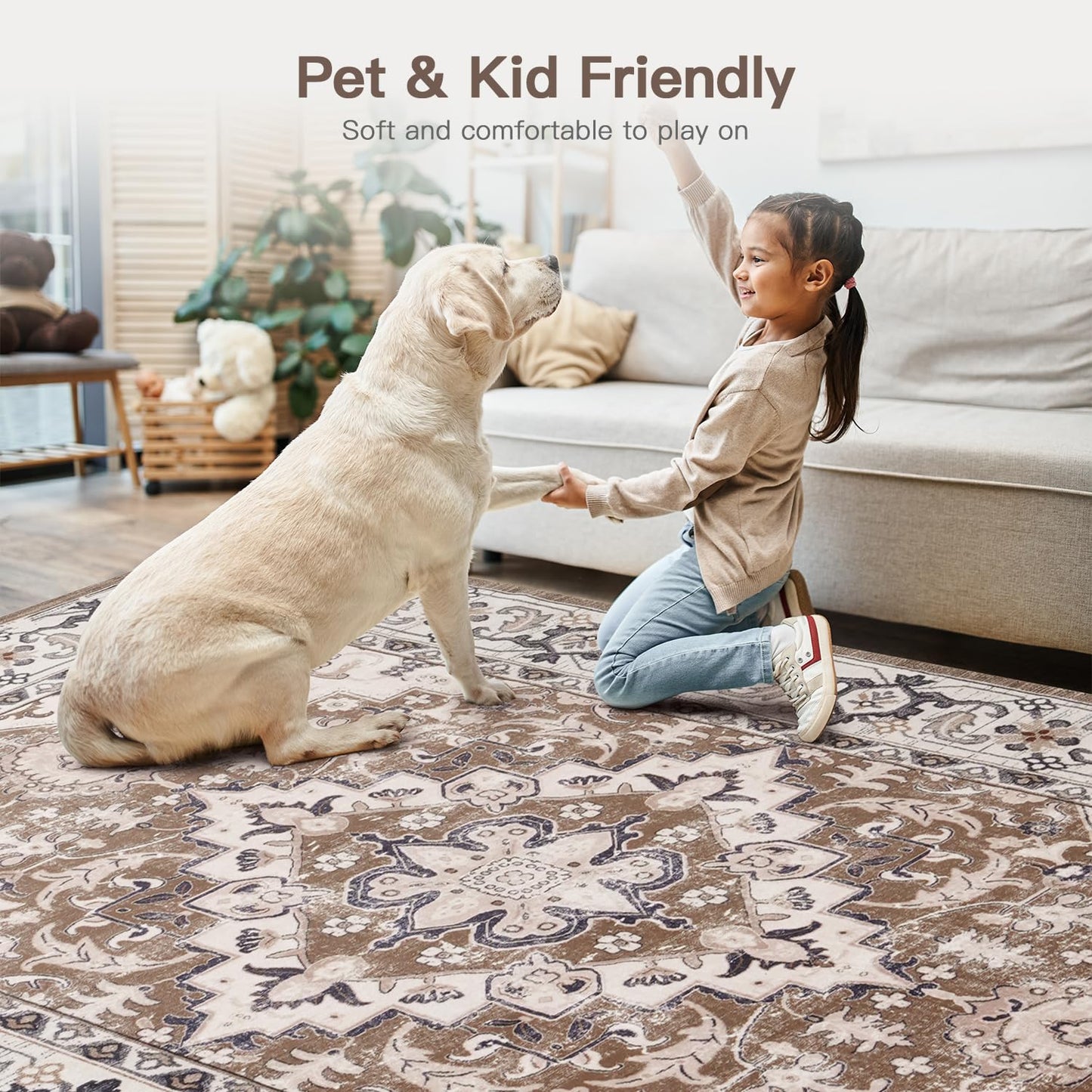 Floral Brown Area Rugs