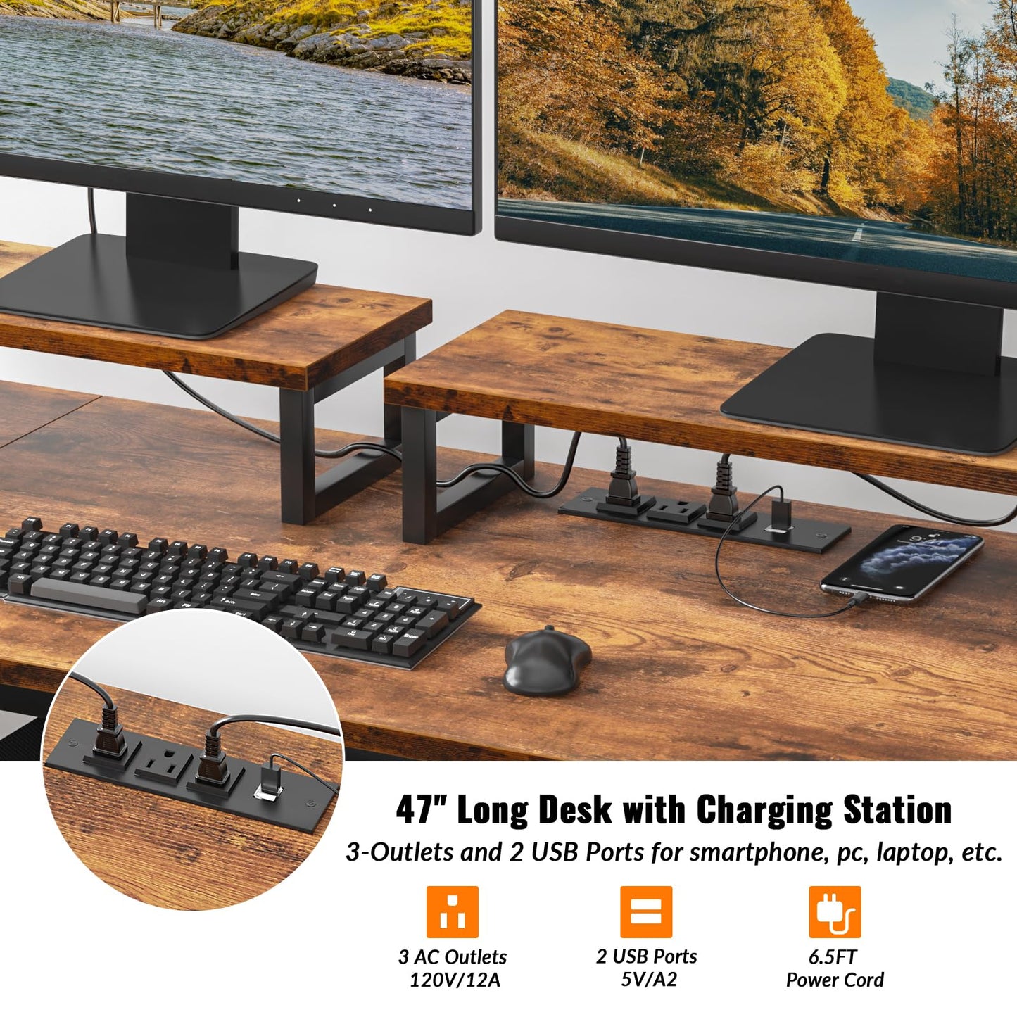 Rustic Brown Computer Desk