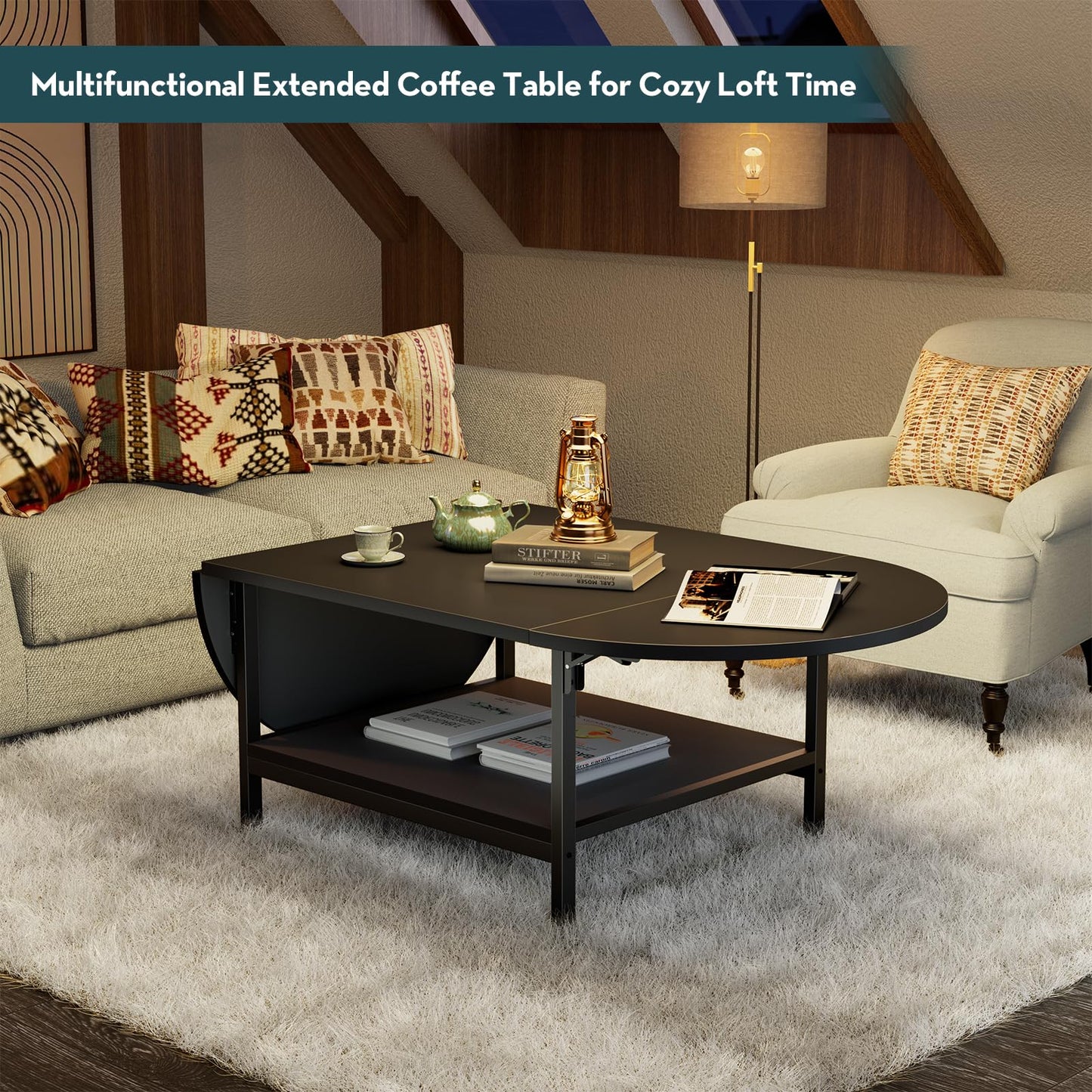 Black Coffee Table Modern Extended Coffee Tables black