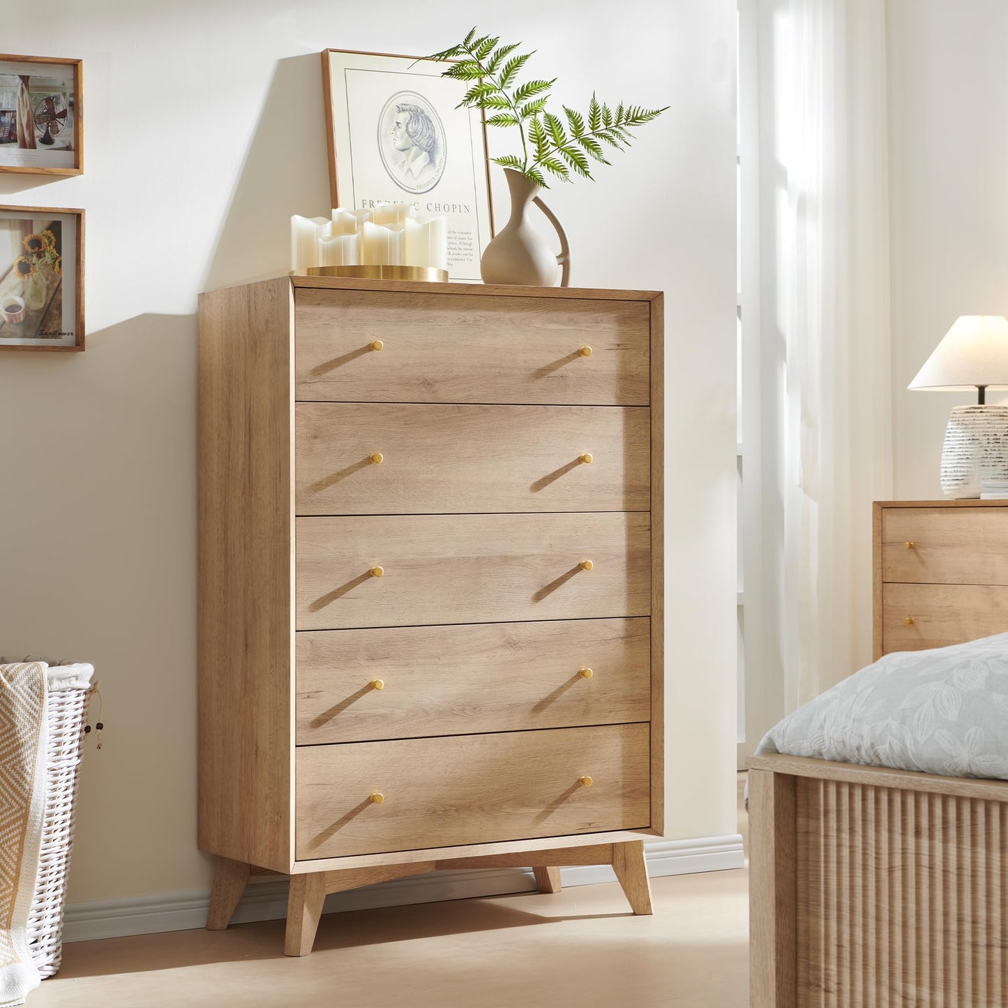 48" Tall Mid Century Modern Chest of Drawers