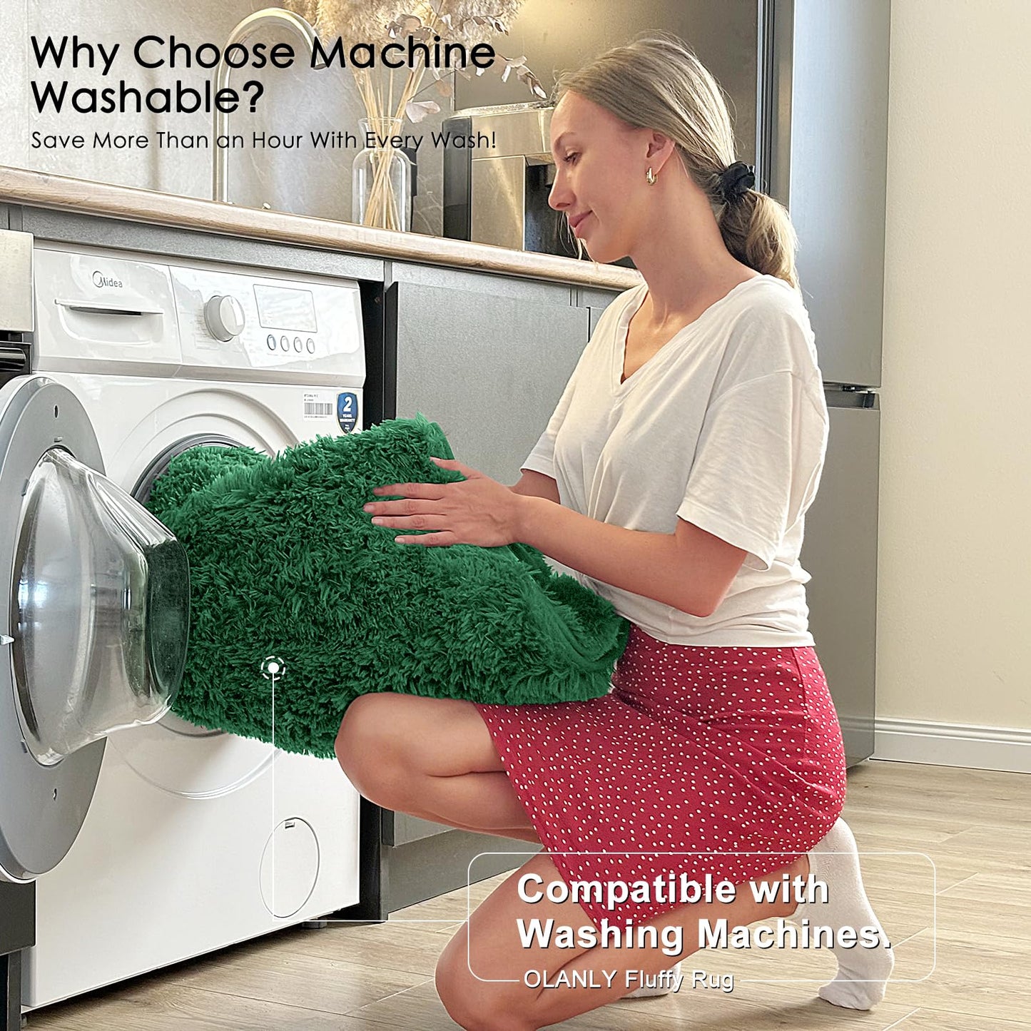 Dark Green Area Rug(4' x 5.9')