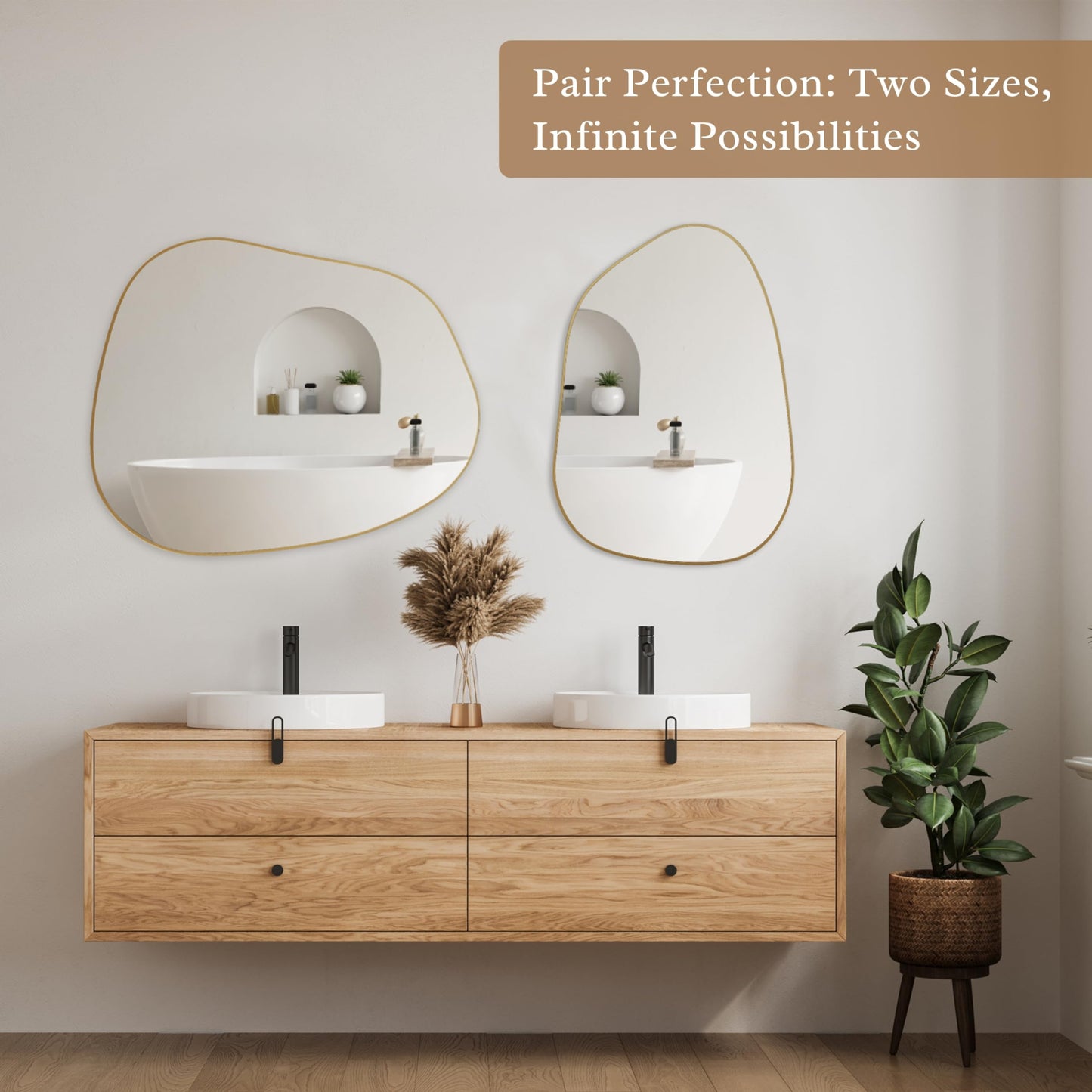 Irregular Wall Mirror, Mirror for Bathroom, Bedroom, Living Room and Entryway