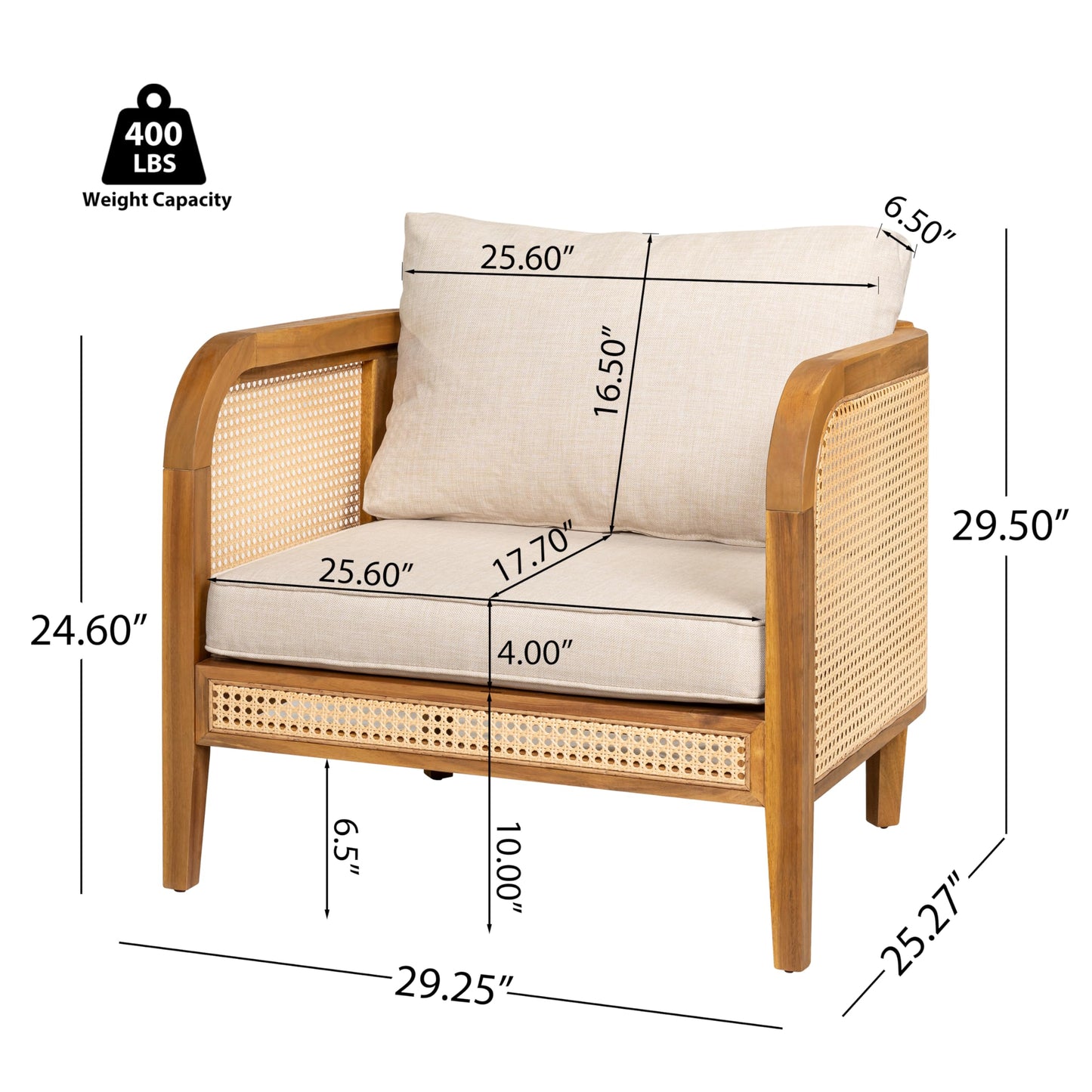 Bohemian Acacia Wood Patio Accent Chairs