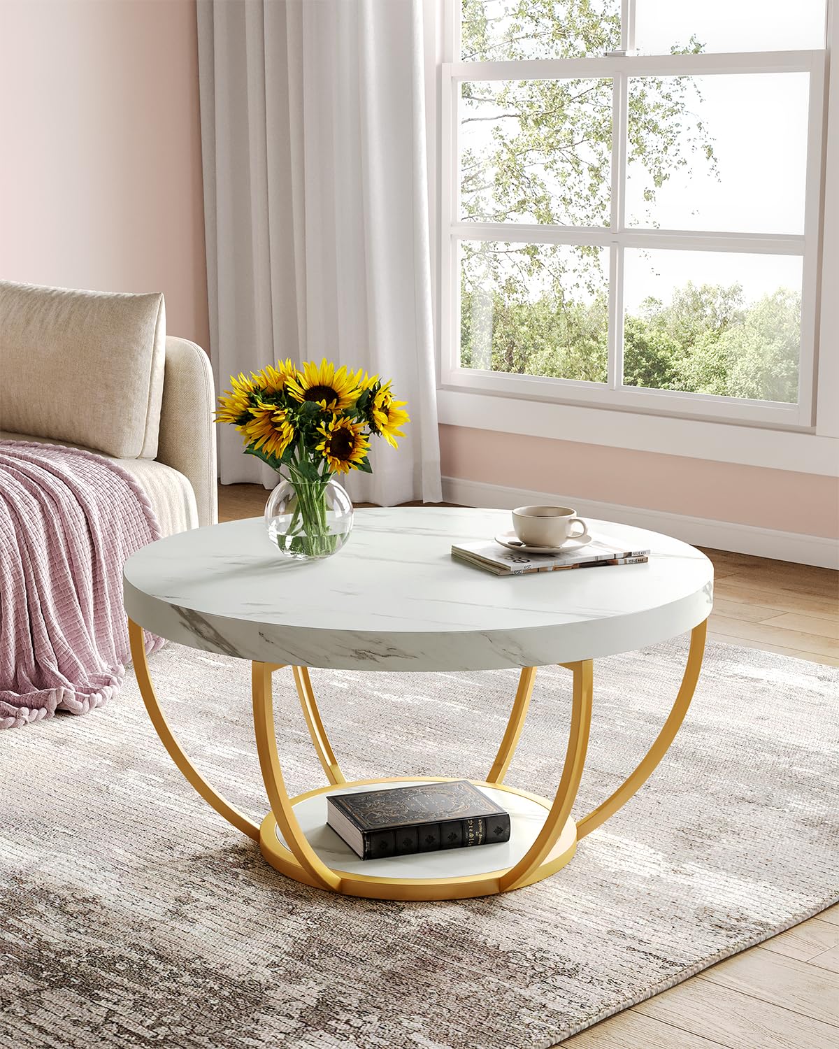White and Gold Coffee Table