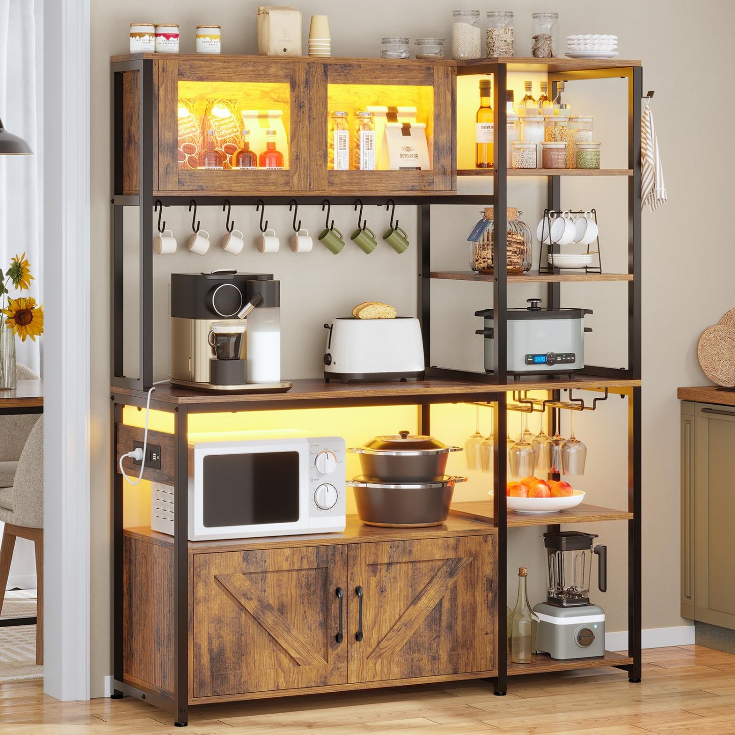 Rustic Brown Kitchen Rack
