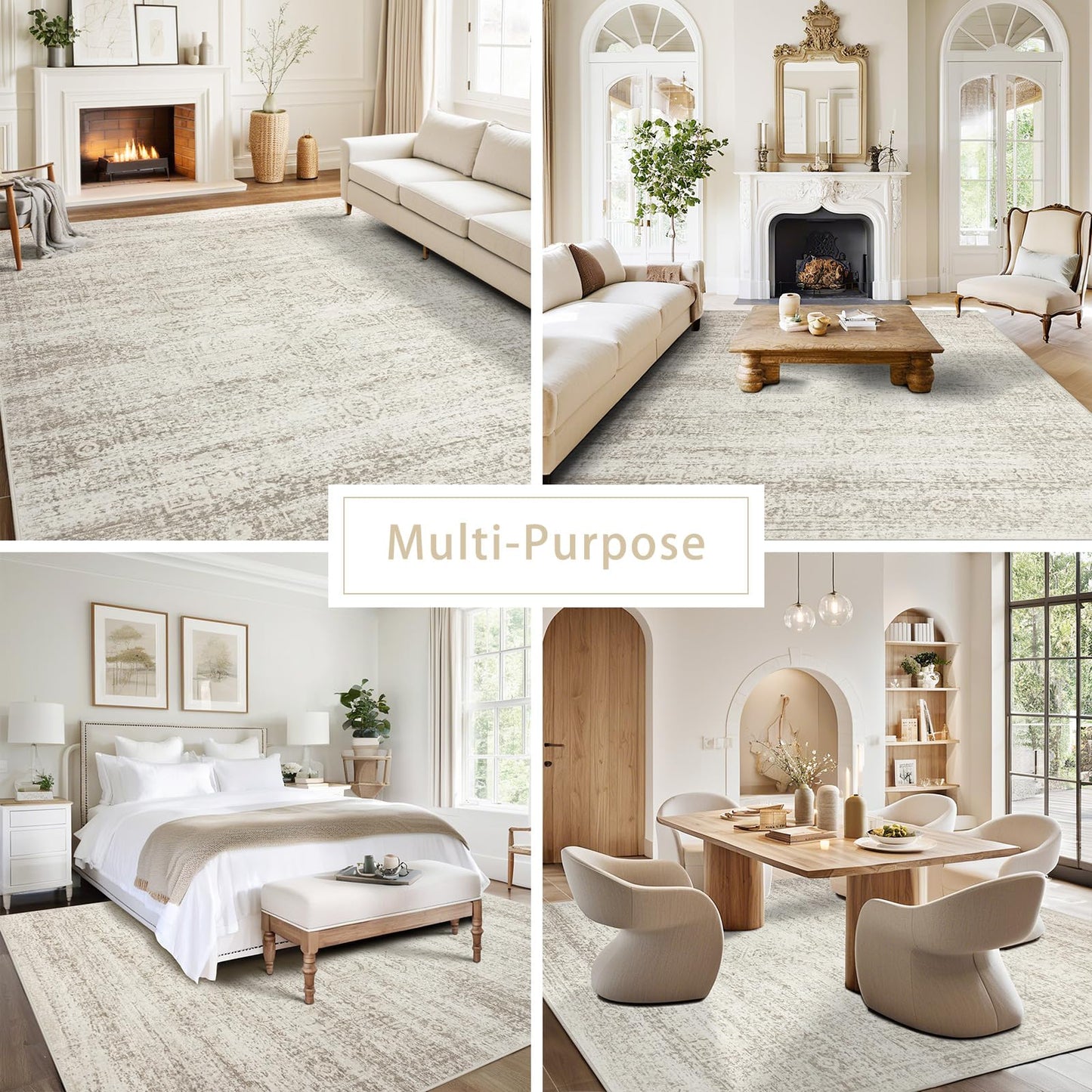 Beige-ivory-cream-brown-camel Area Rugs