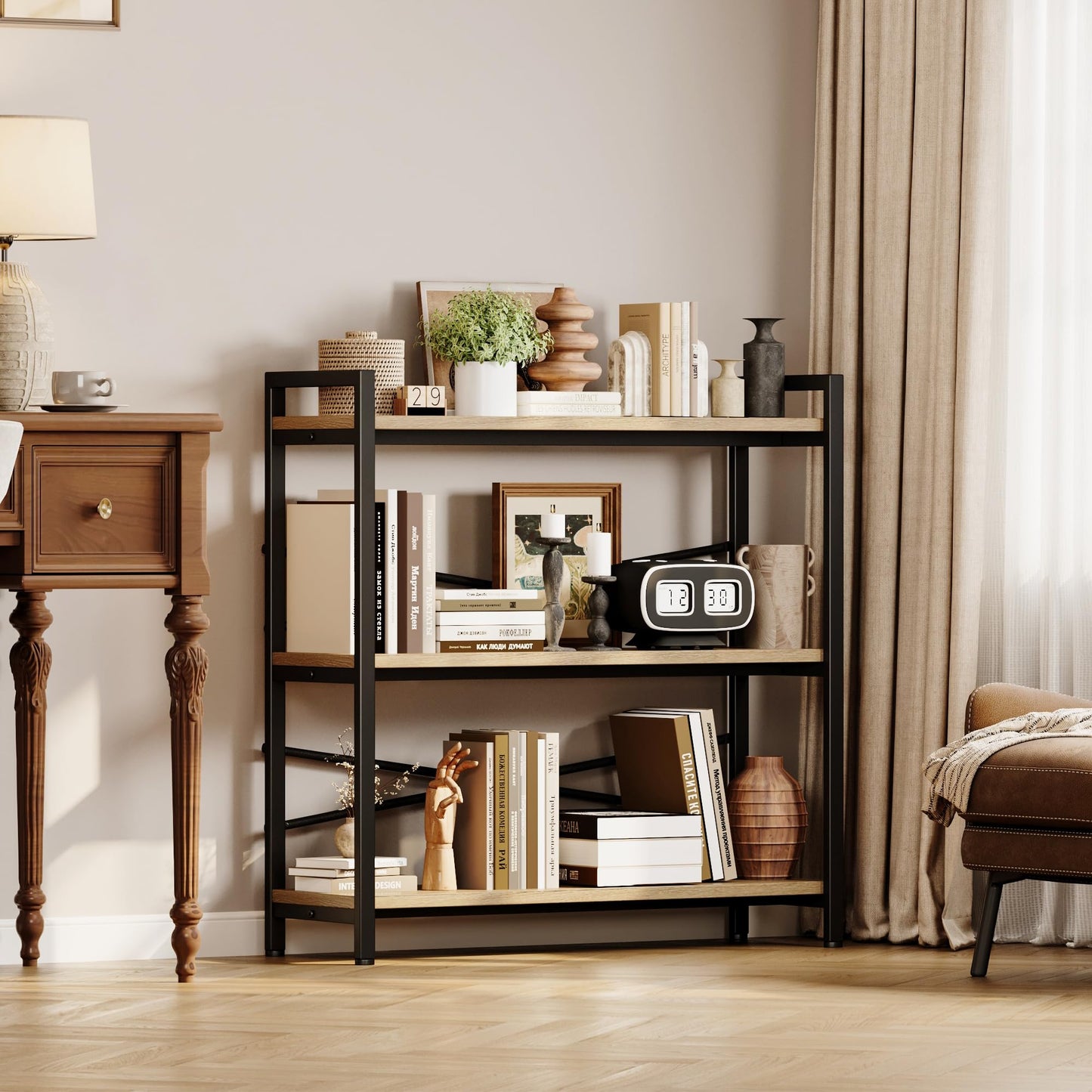 Light Coffee 3 Tier Bookshelf
