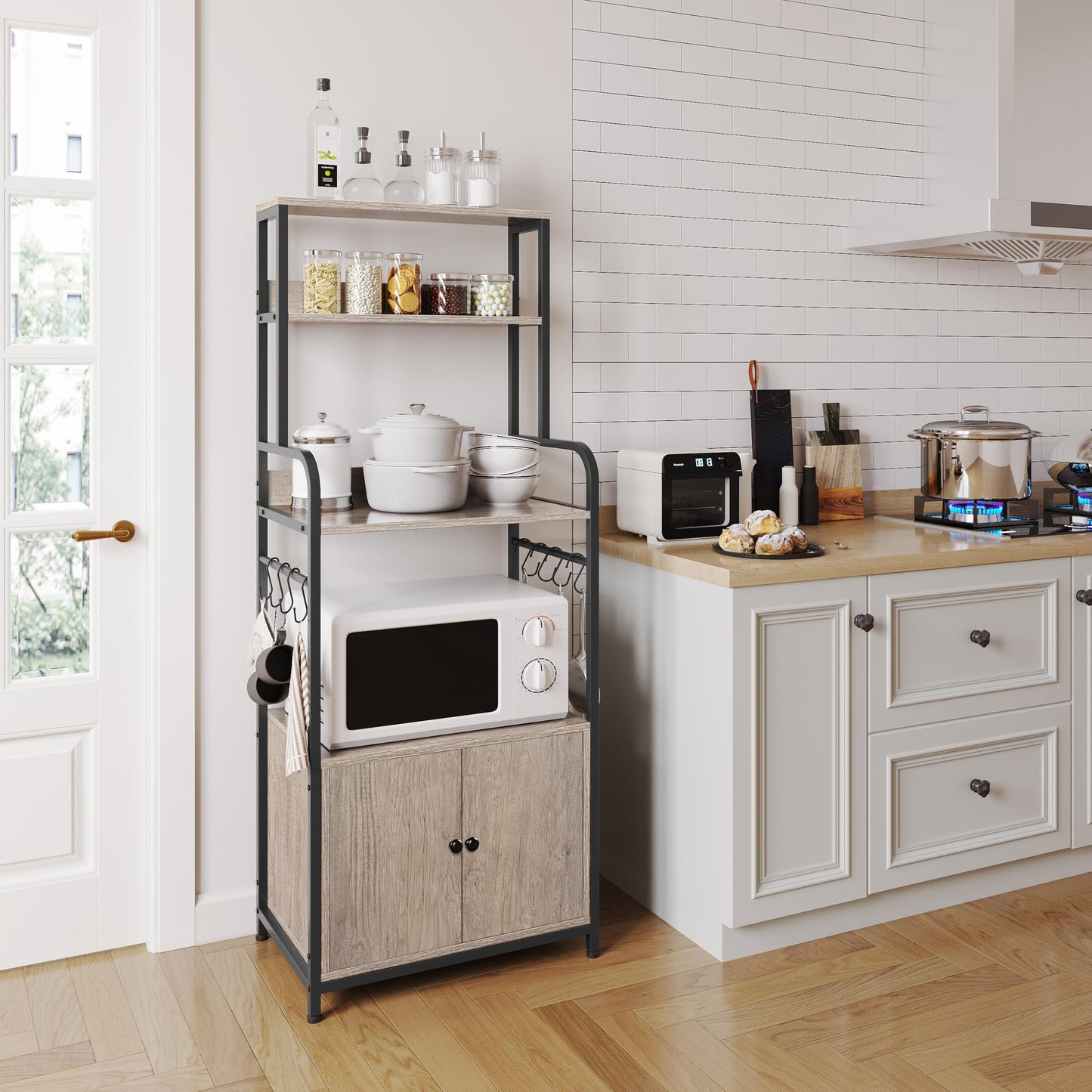 Grey Kitchen Bakers Rack