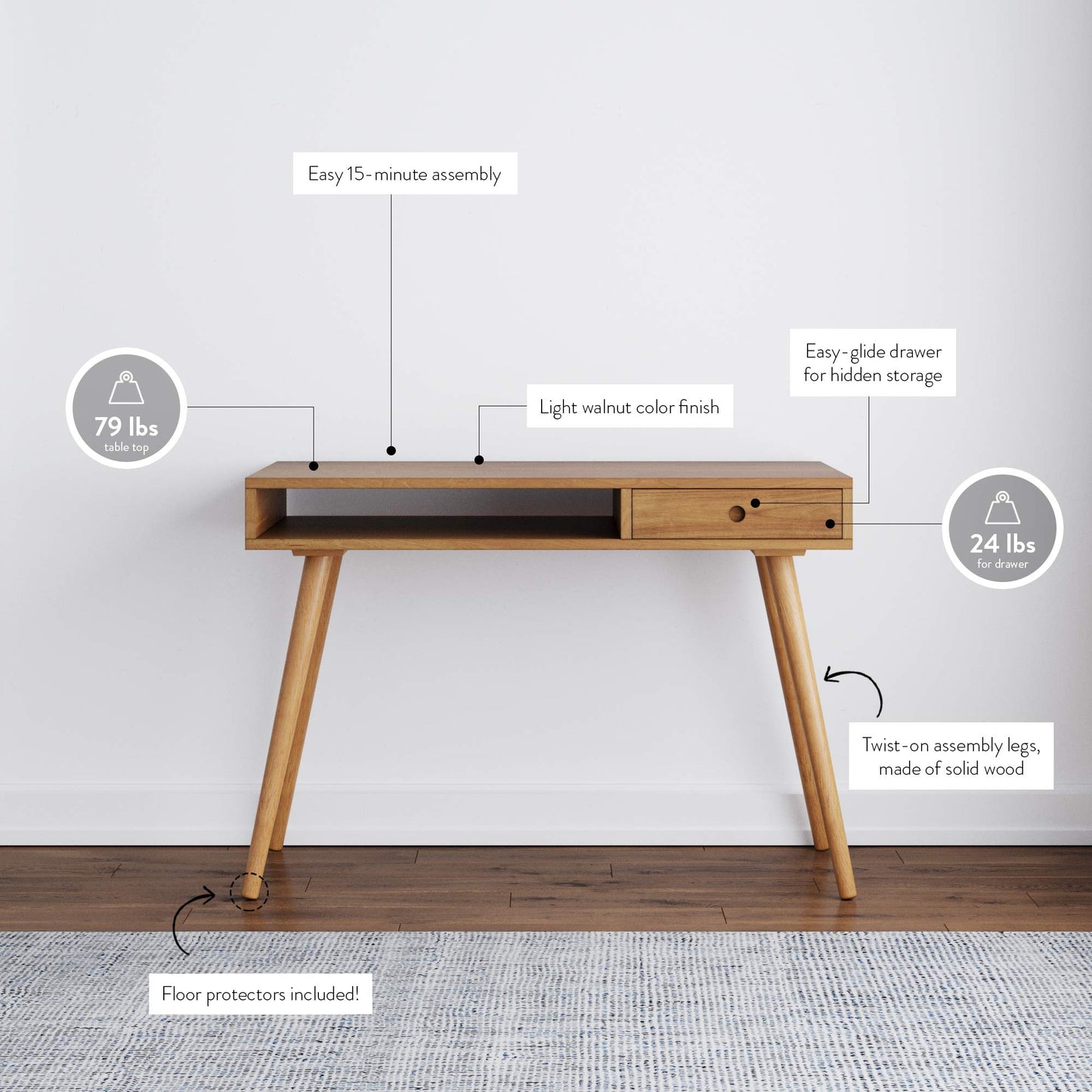 Walnut Computer or Laptop Desk