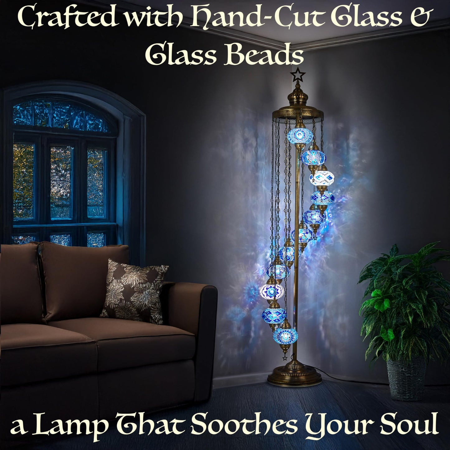 7ft Tall Standing Lamp for Bedroom & Living Room - Handmade Decorative Lighting