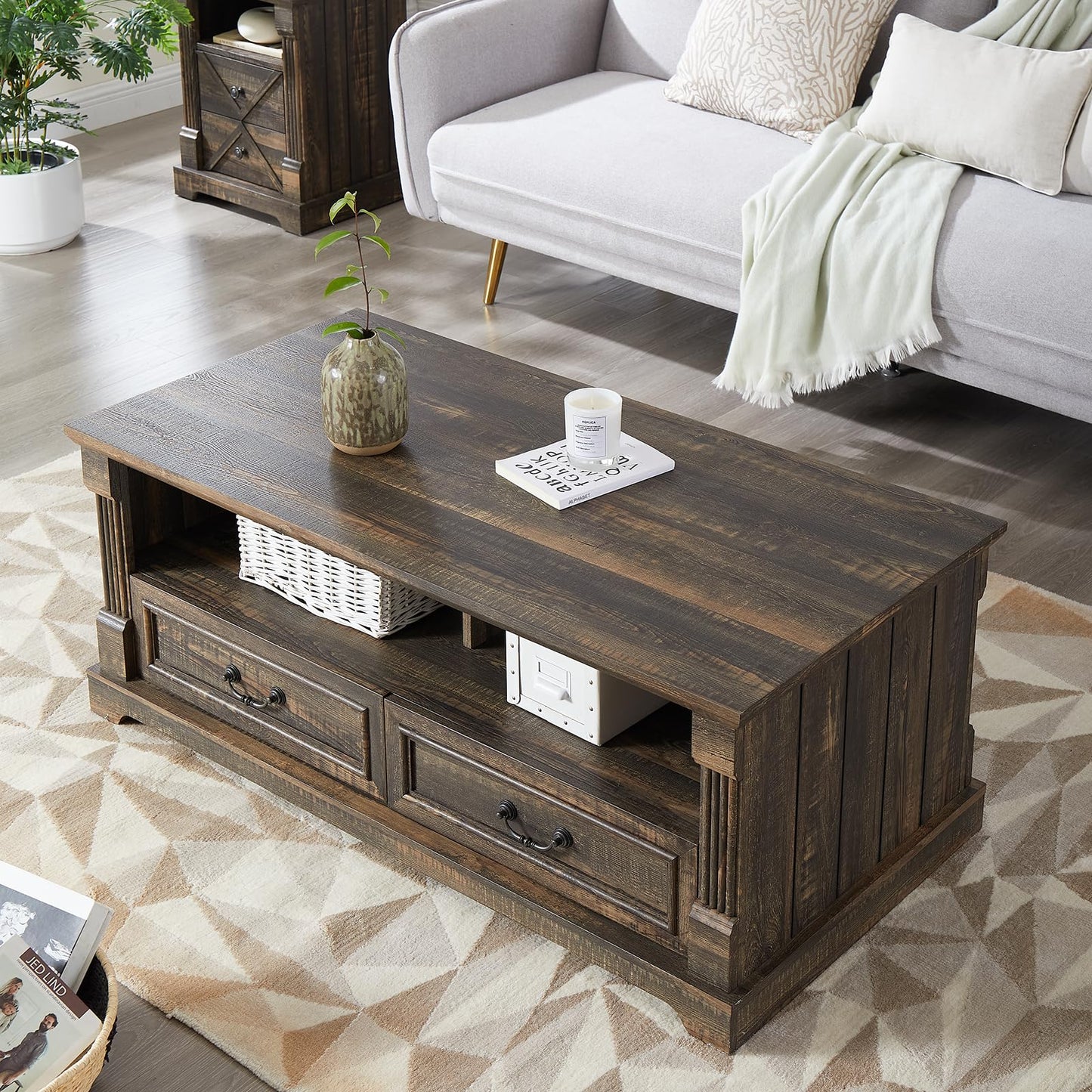 Wood Coffee Table for Living Room