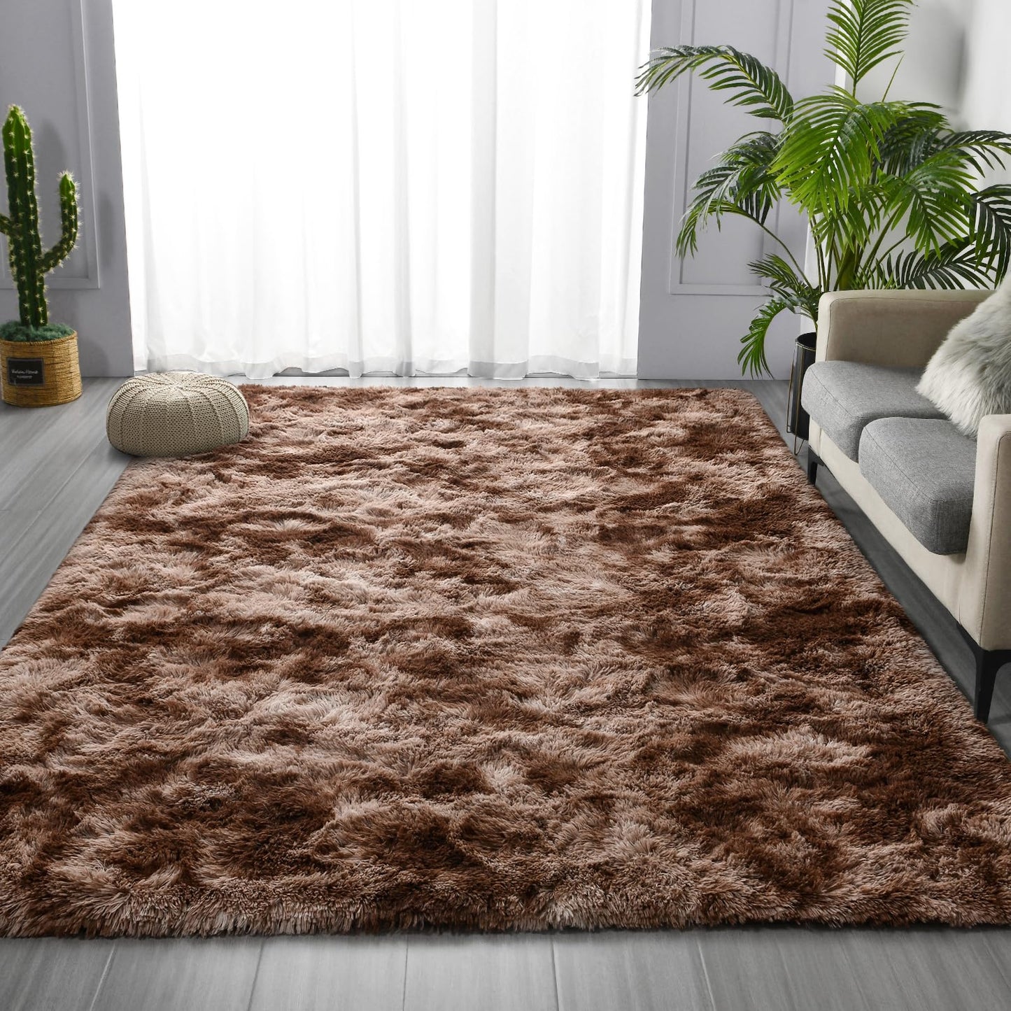 Dyed Coffee Area Rug(6' x 9')