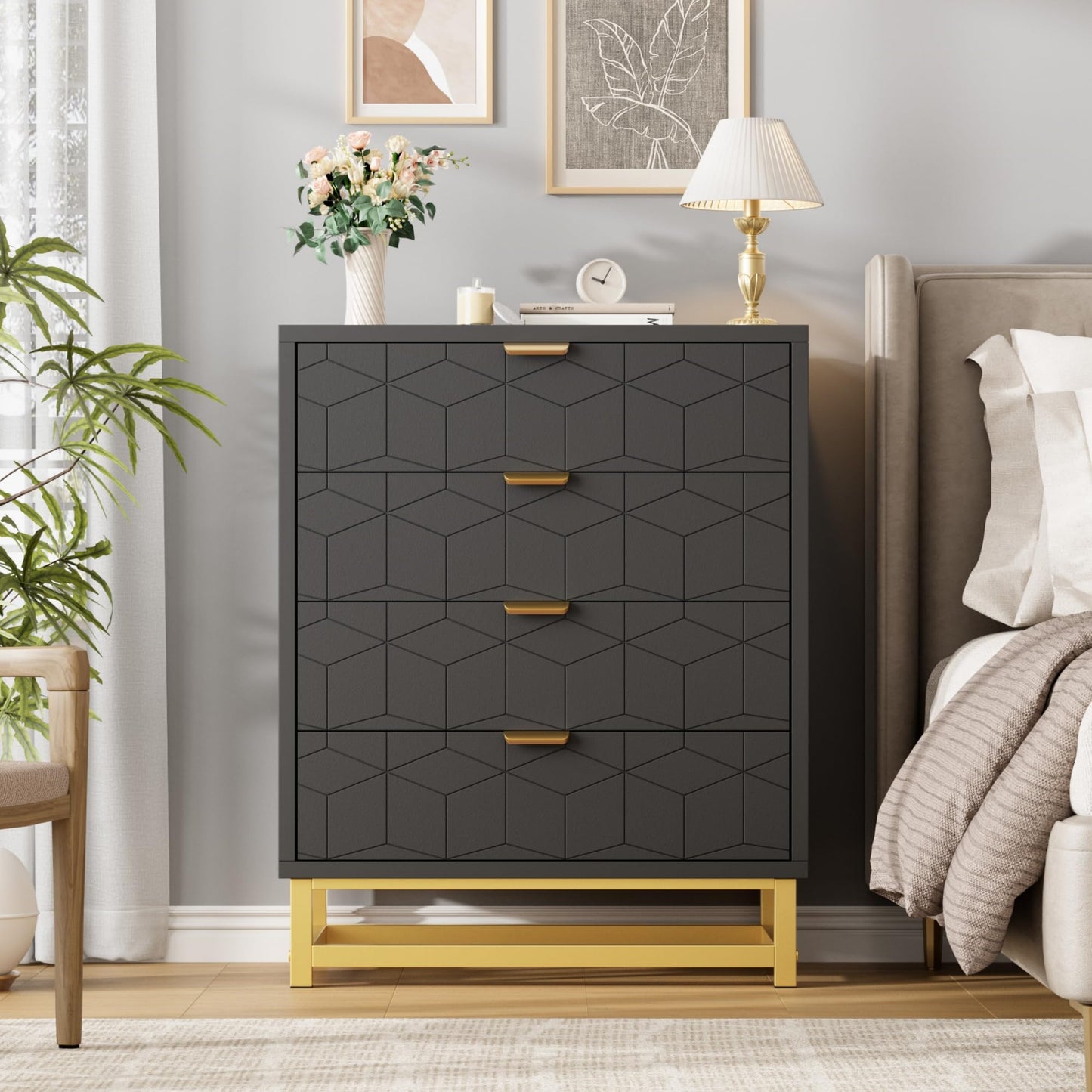 4 Drawer Dresser for Bedroom - Chest of Drawers