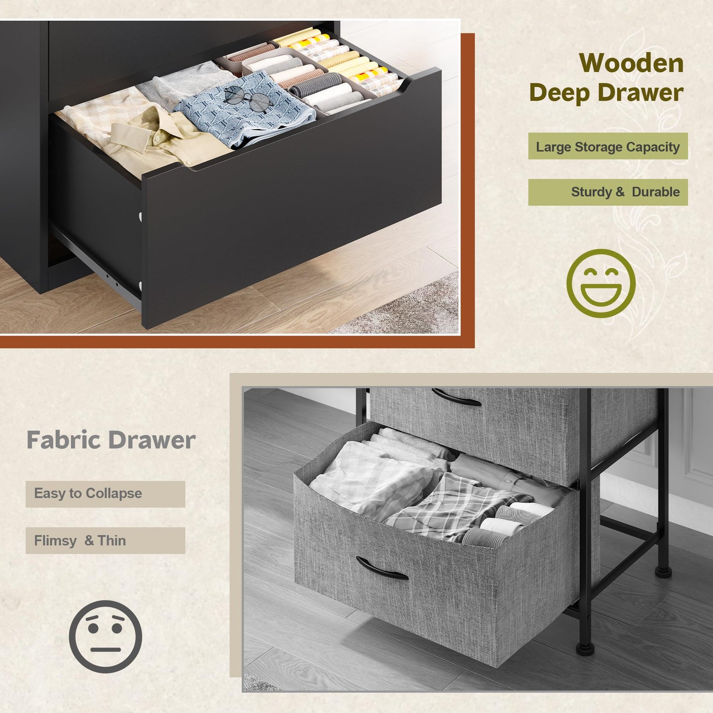 Tall Black Chest of Drawers for Bedroom