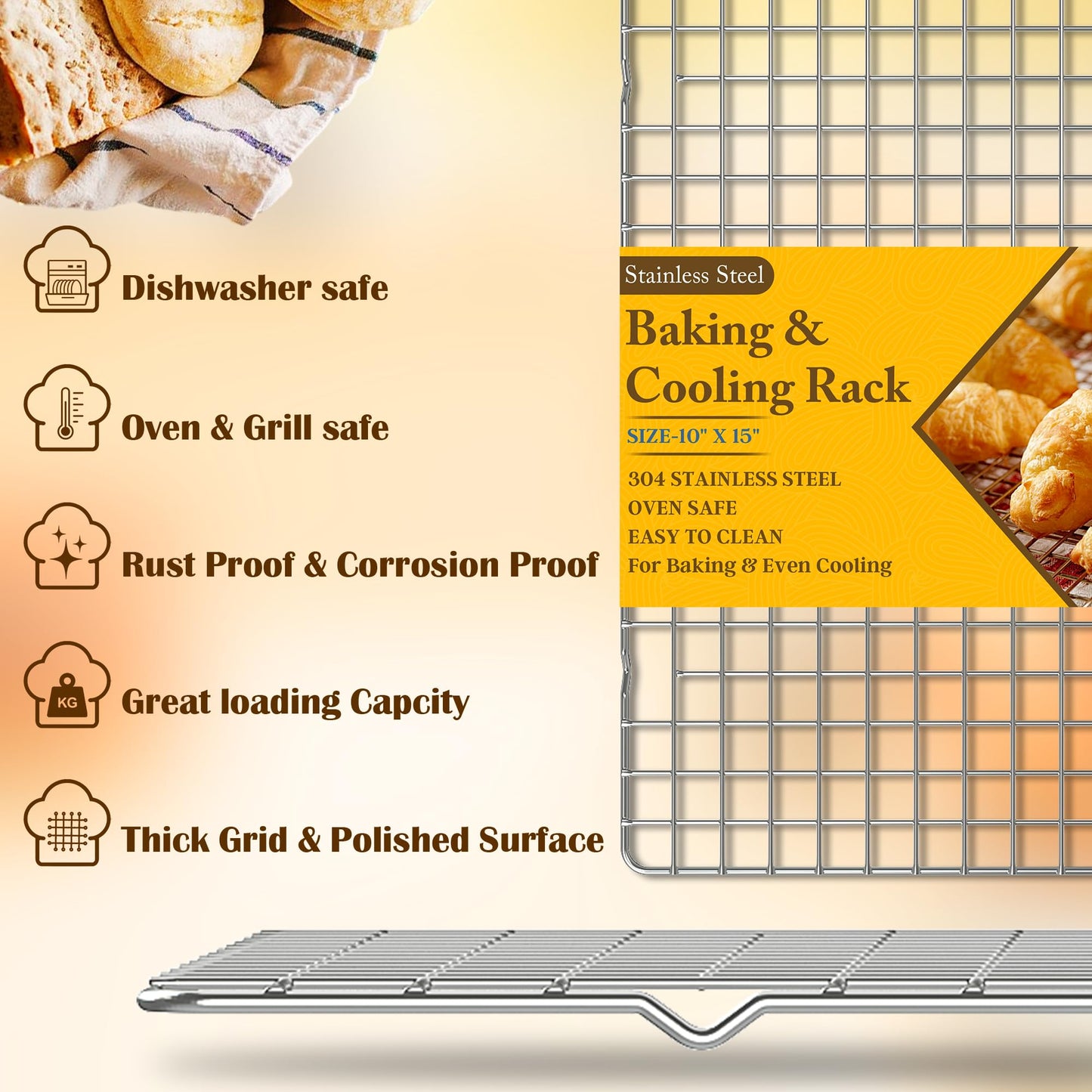 Silver Cooling Racks for Cooking and Baking