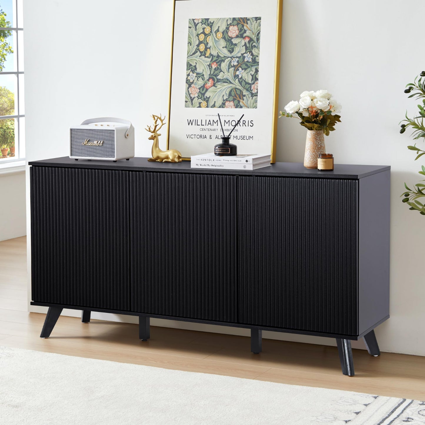 Black Sideboard Buffet Cabinet with Storage