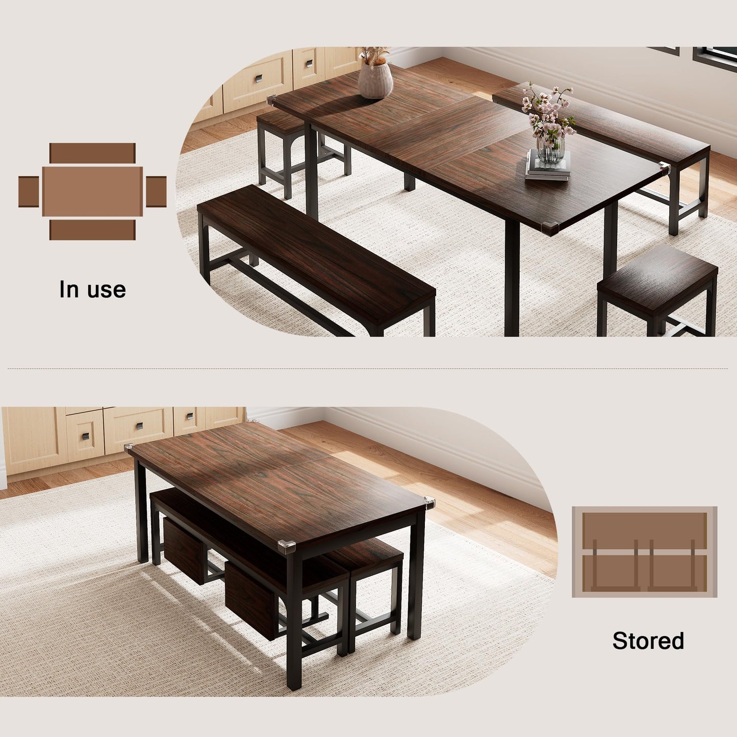 5 Pieces Dining Room Table Set
