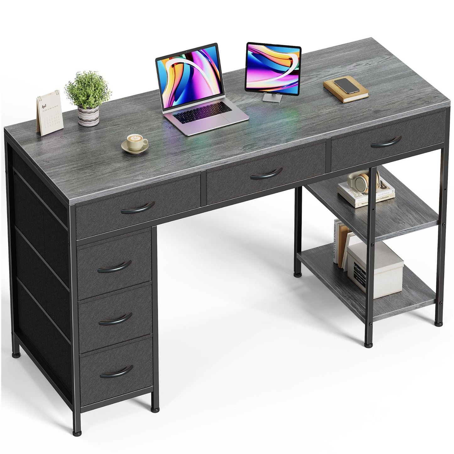 Charcoal Gray - 47 Inch Computer Desk
