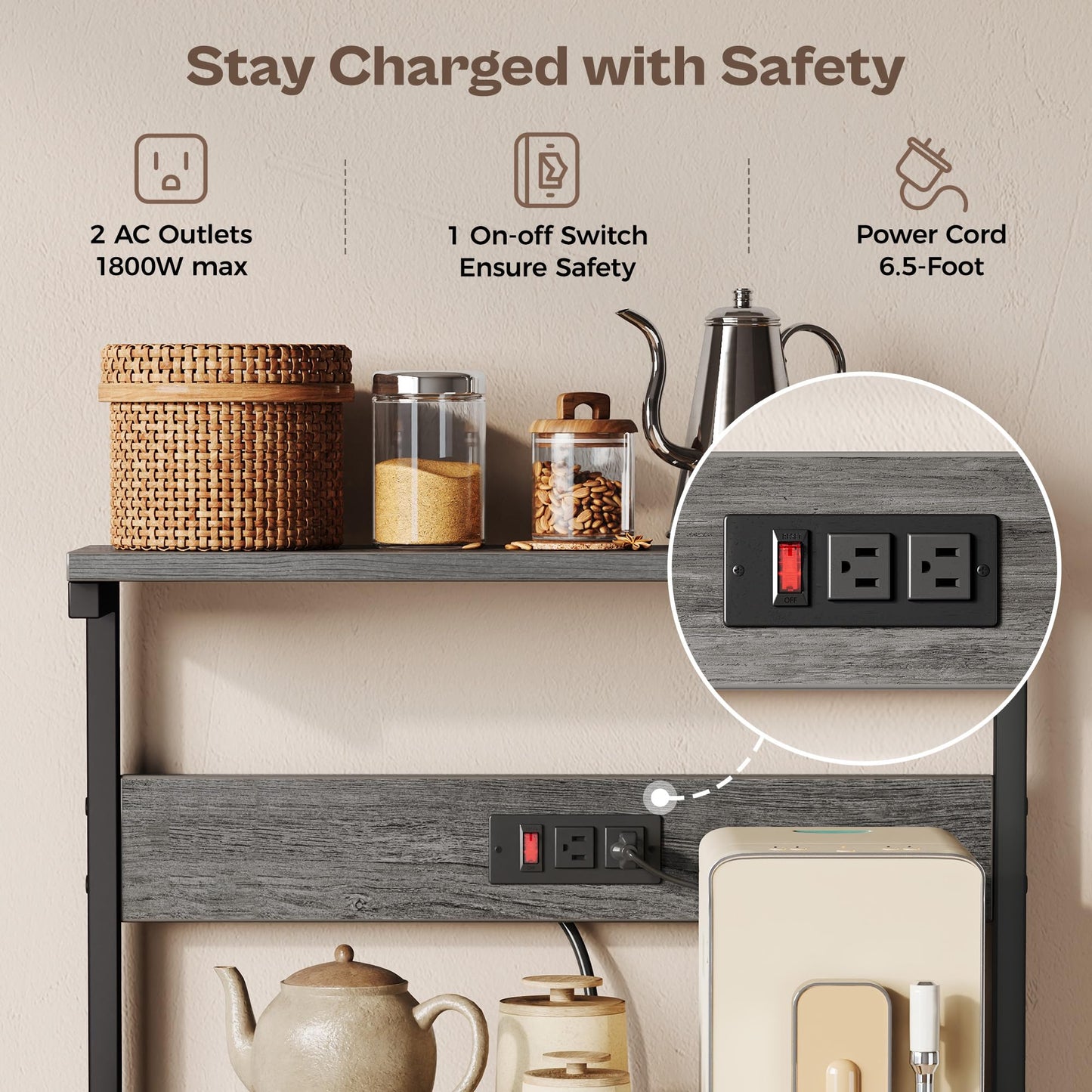 Charcoal Gray Kitchen Rack