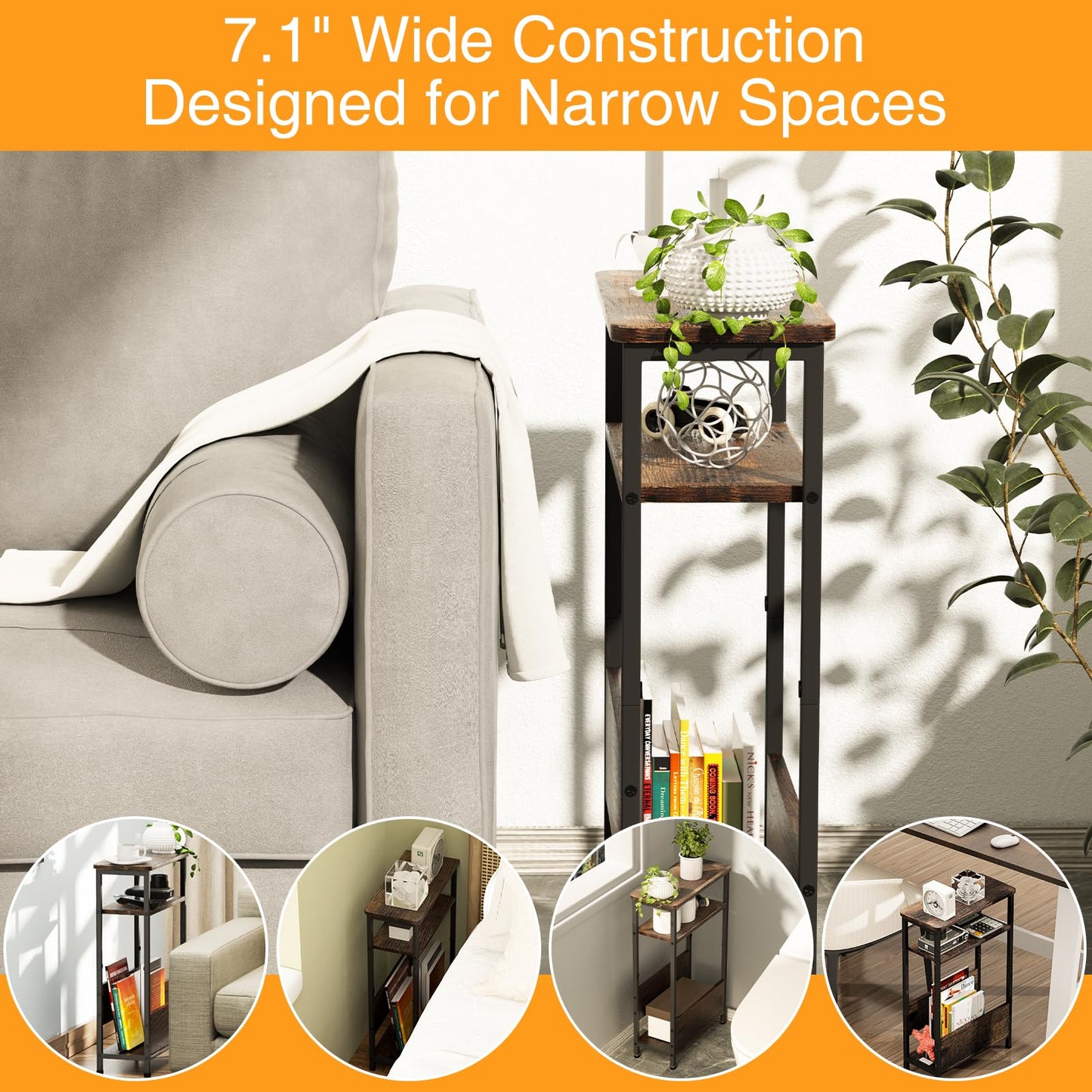 3 Tier Side Table for Small Spaces