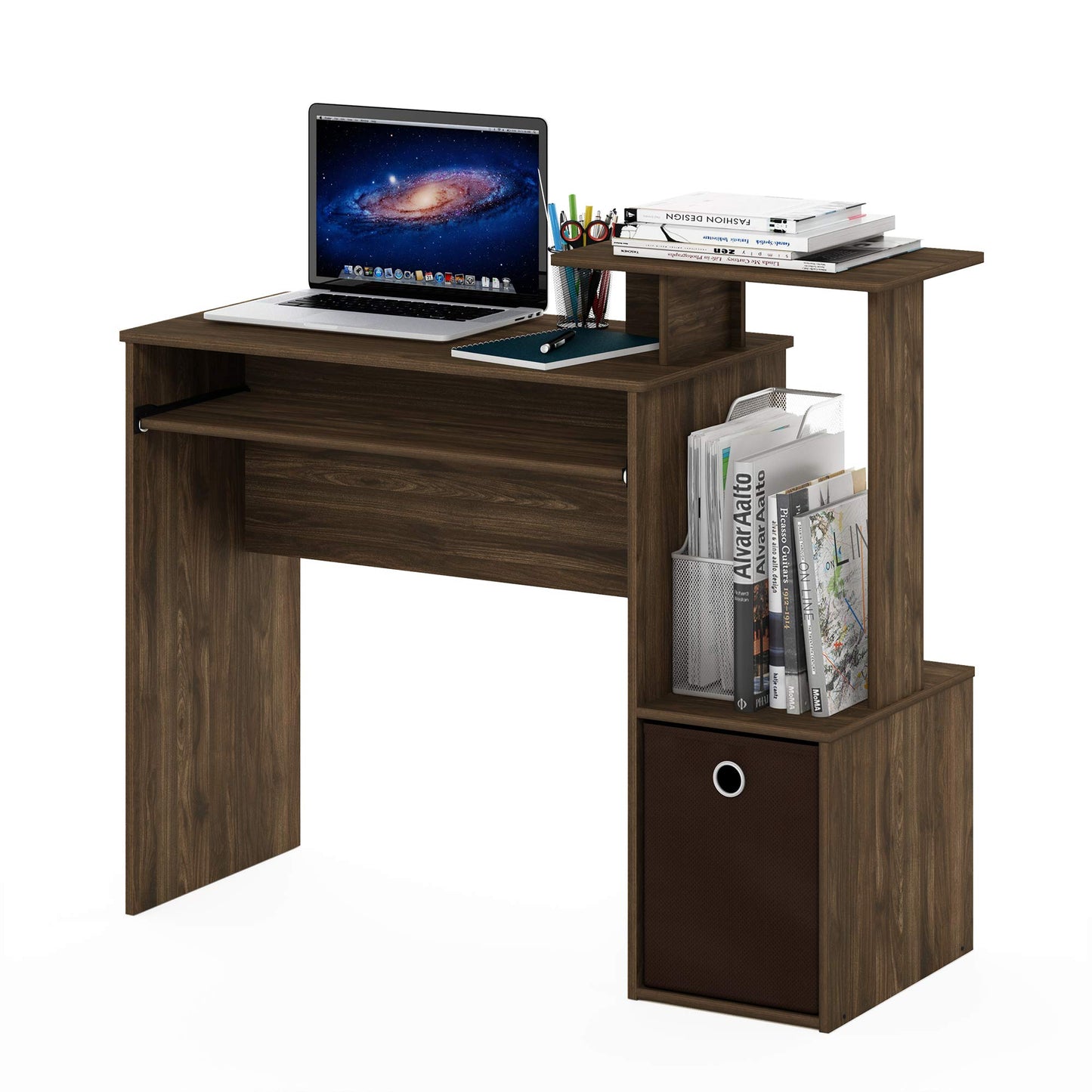 Walnut/Dark Brown Home Office Computer Desk
