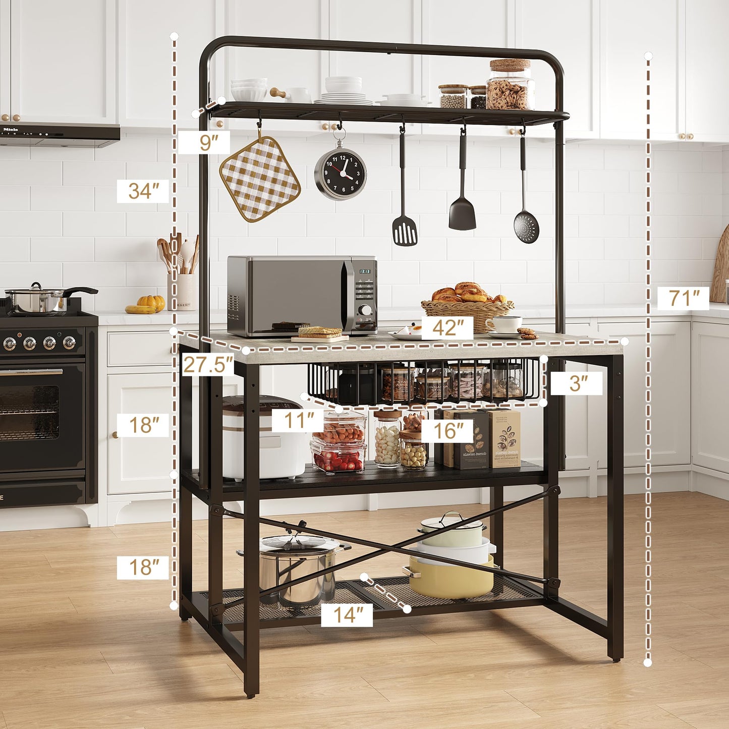 Grey Kitchen Rack