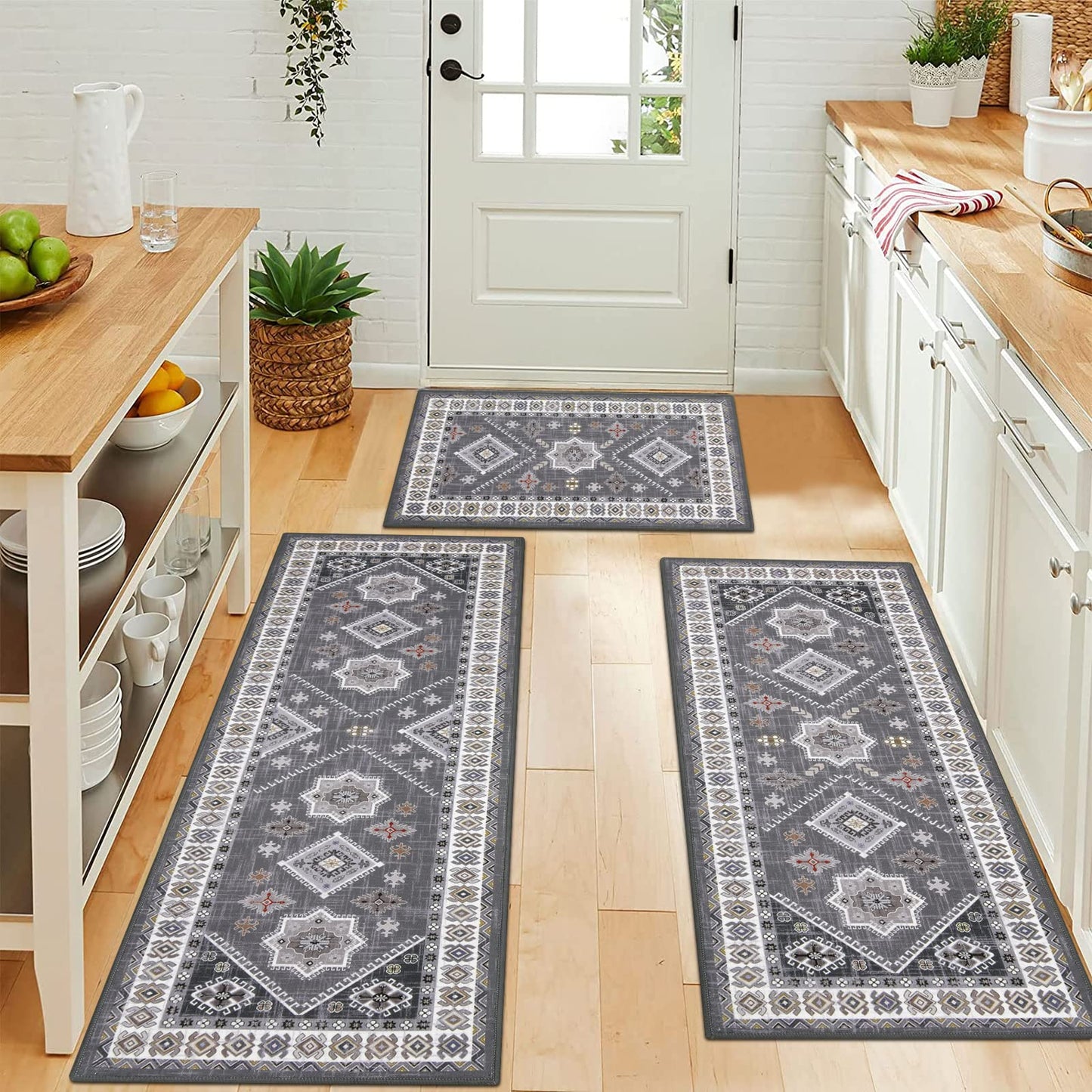 Natural/Grey Rug 3 Pc Set