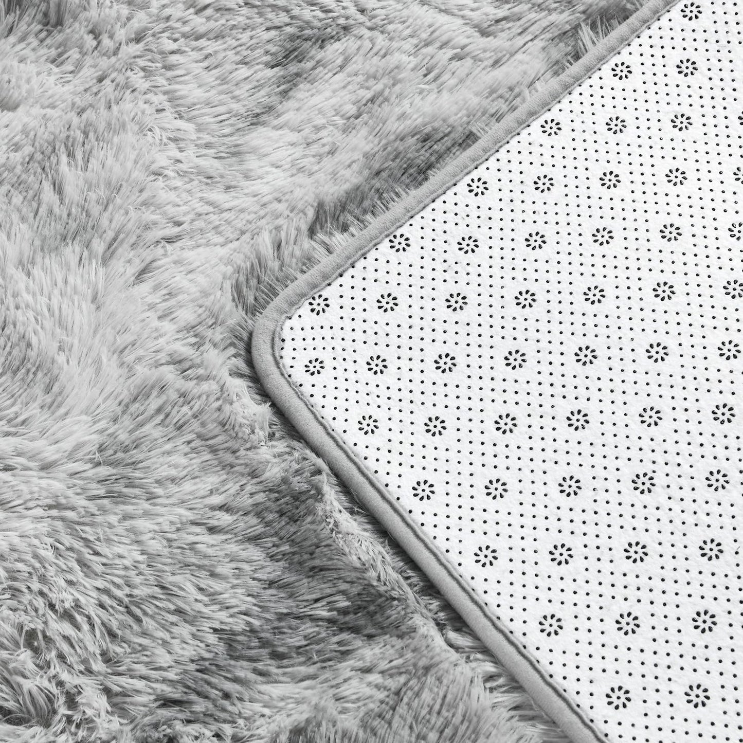 Tie-dyed Light Grey Area Rugs