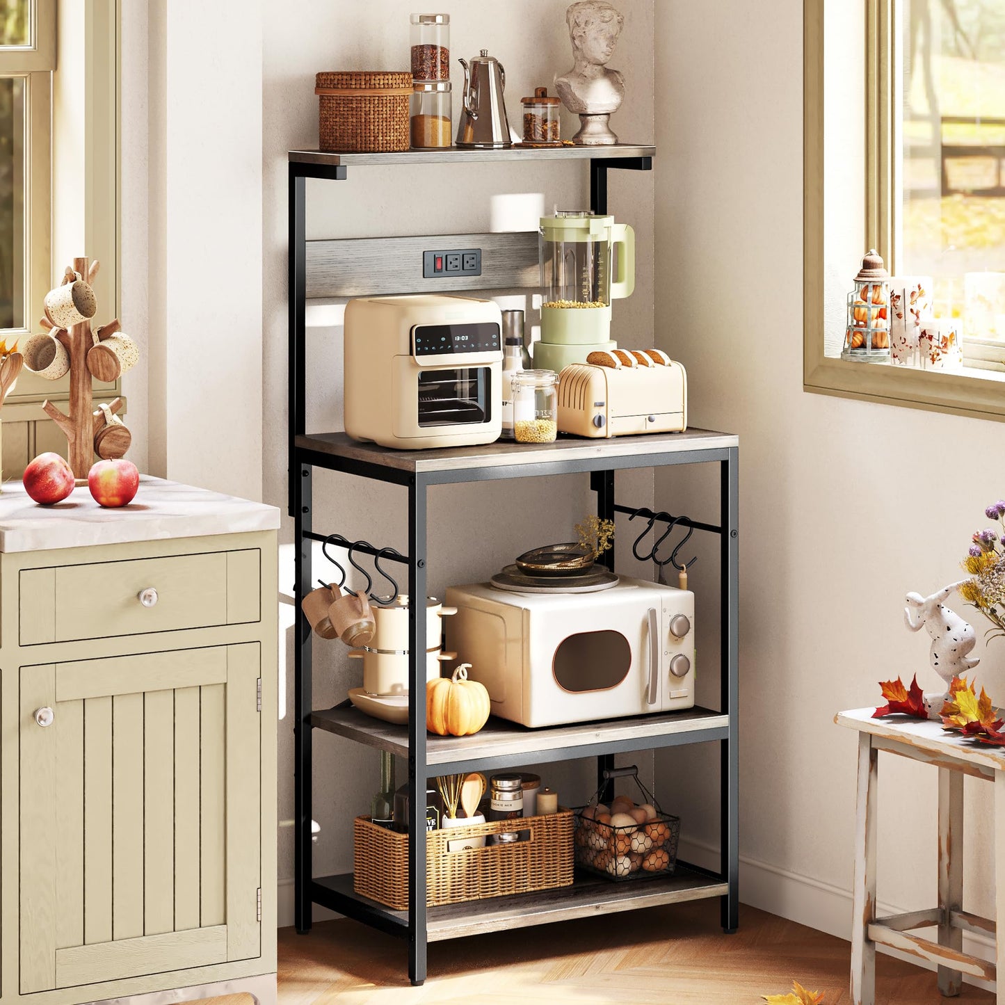 Greige Kitchen Rack