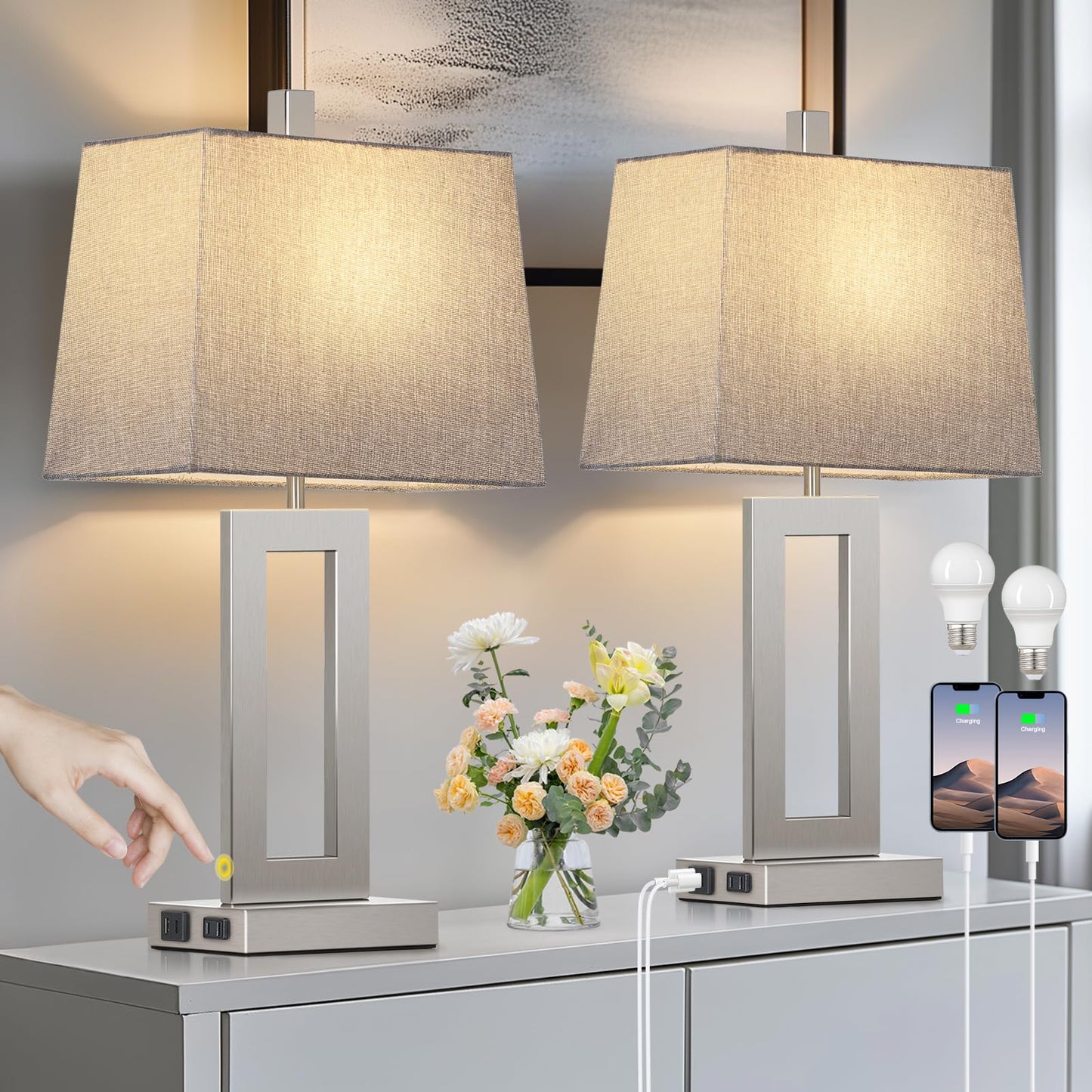 Touch Control Table Lamp Set of 2