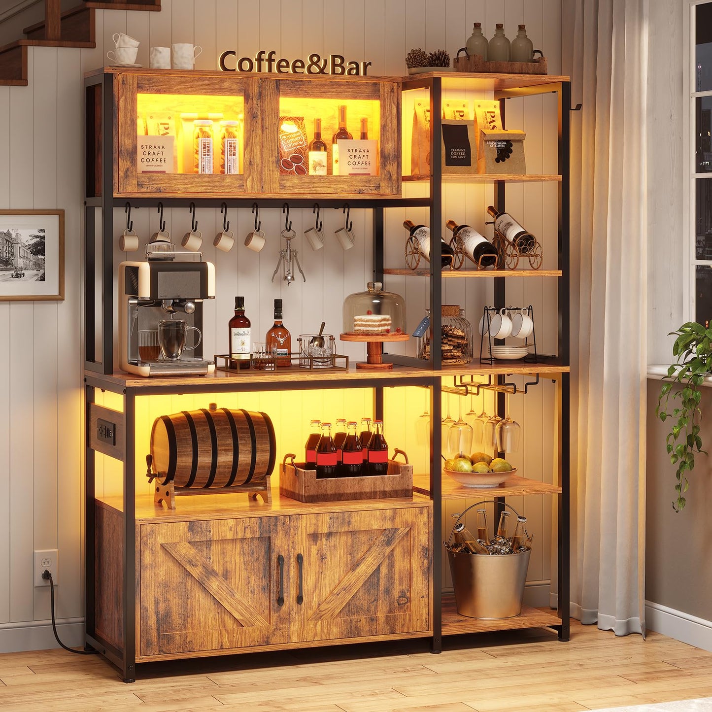 Rustic Brown Kitchen Rack