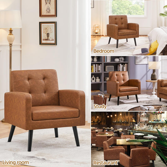 PU Leather Modern Upholstered Living Room Chair