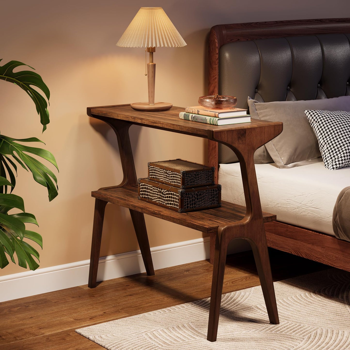 2-Tier Slim Sofa Side Table