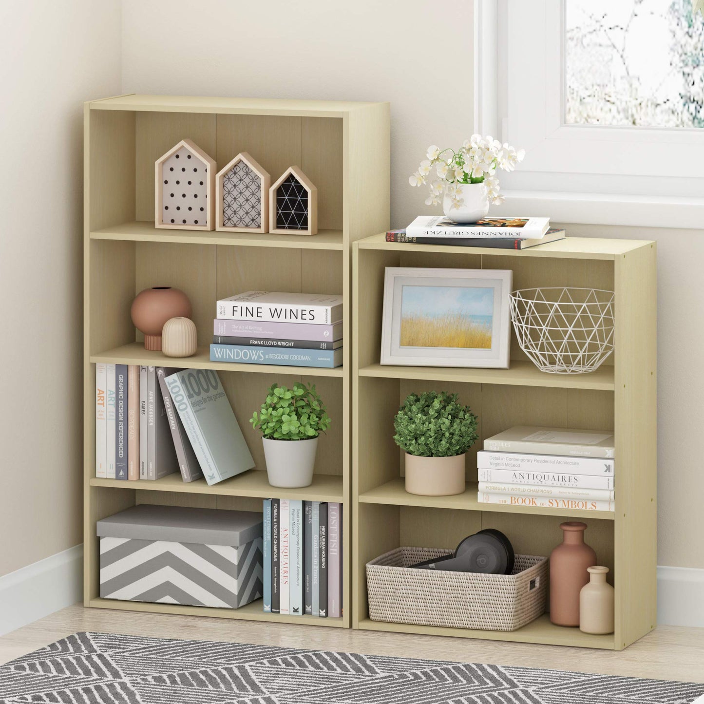 Maple 3-Tier Open Shelf Bookcase