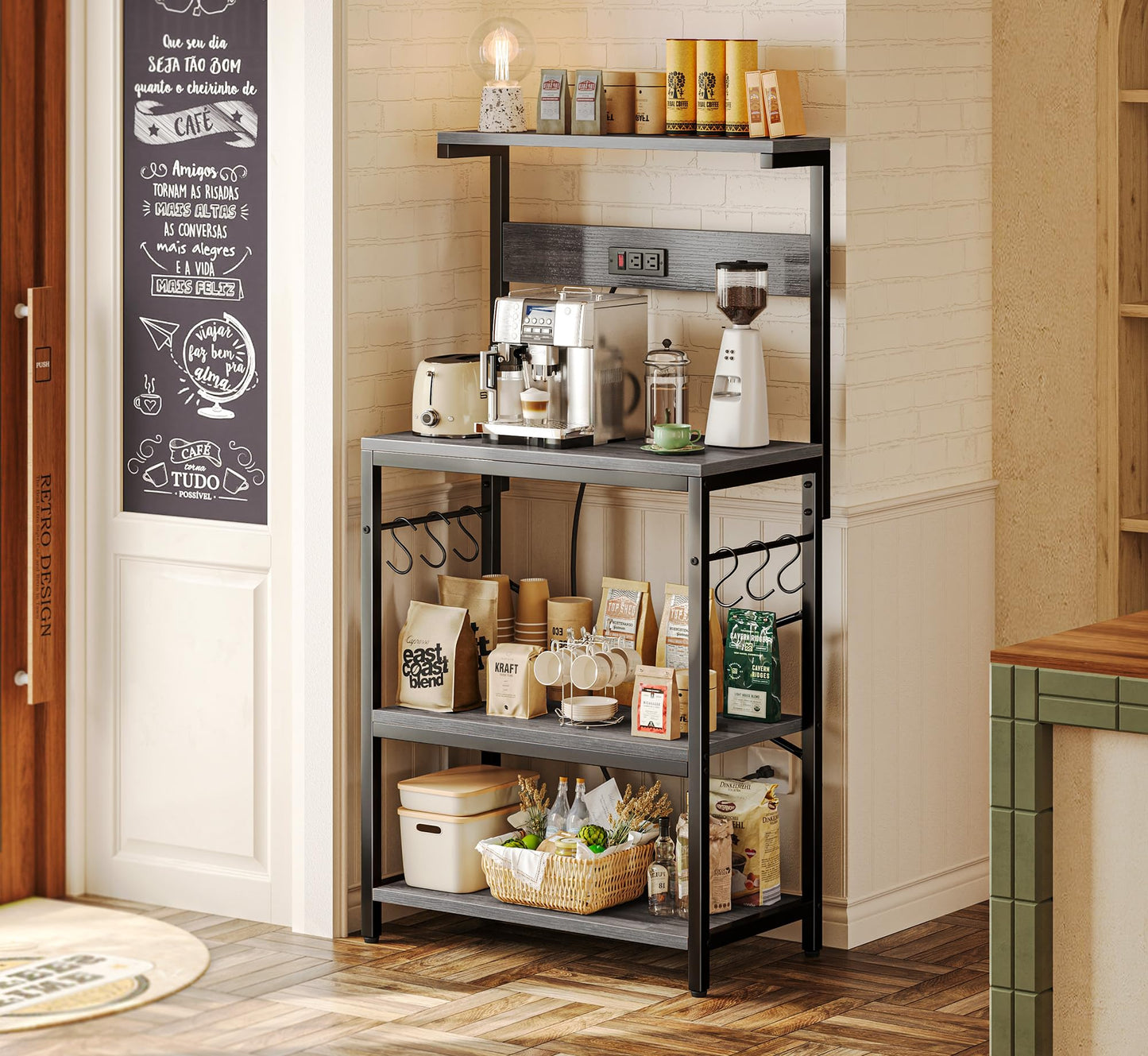 Charcoal Gray Kitchen Rack