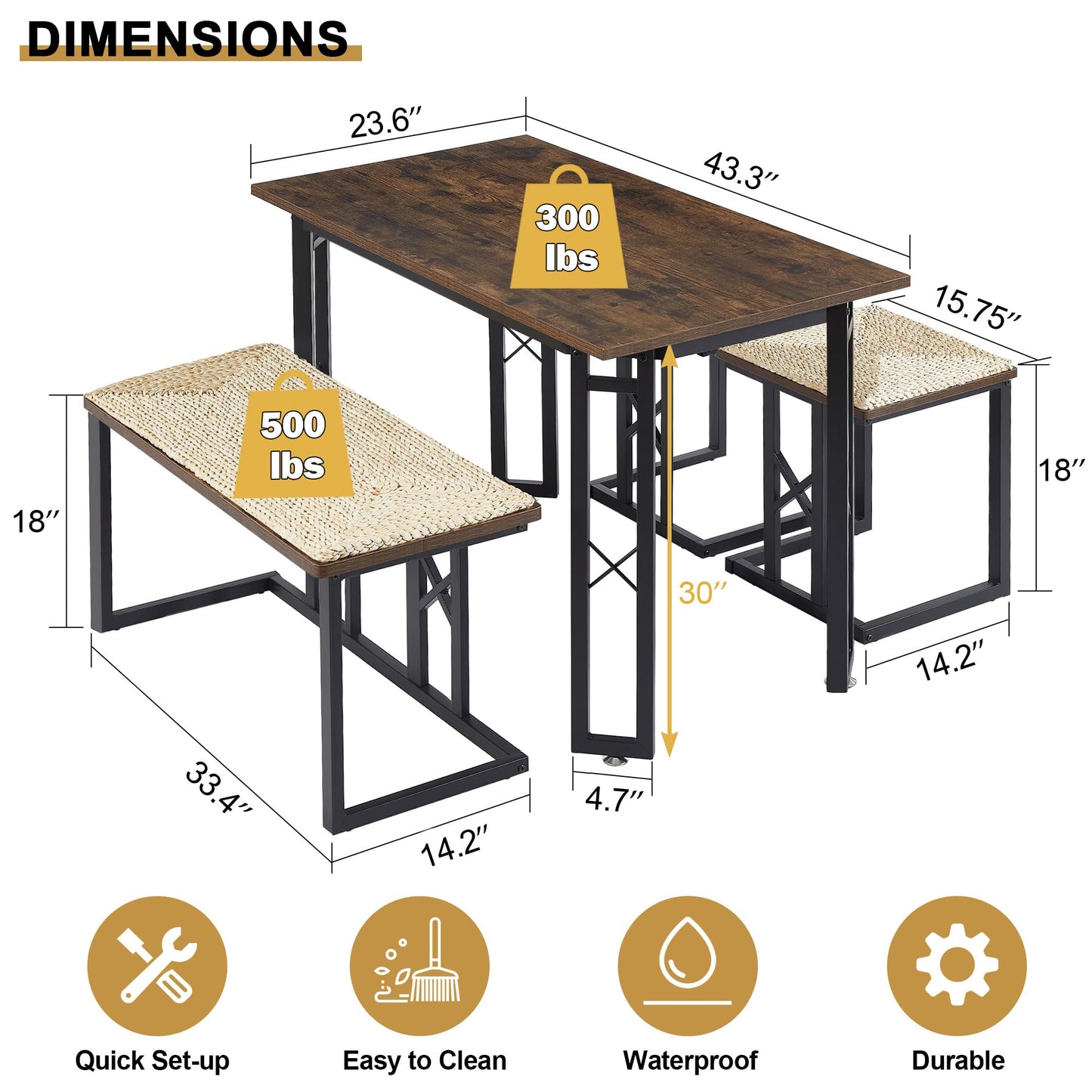 Dining Table Sets, Farmhouse Small Kitchen