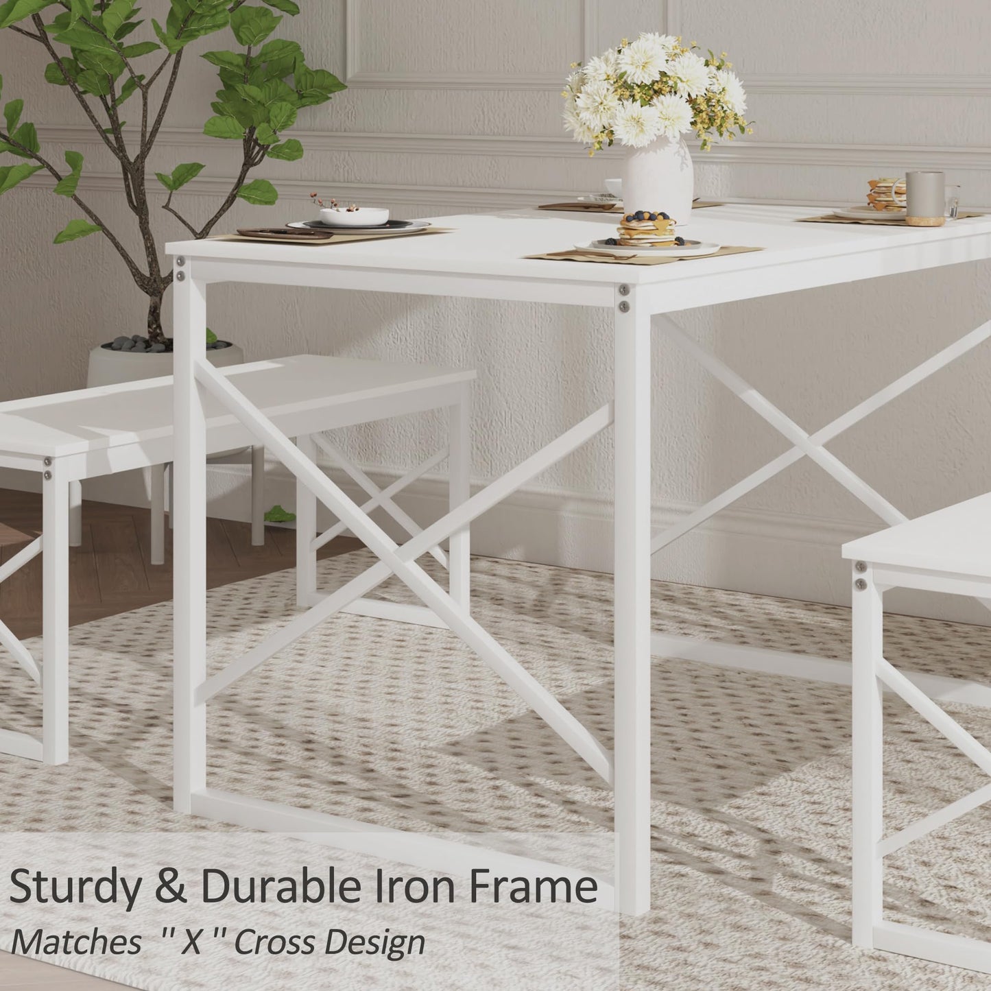 Kitchen Table with 2 Benches