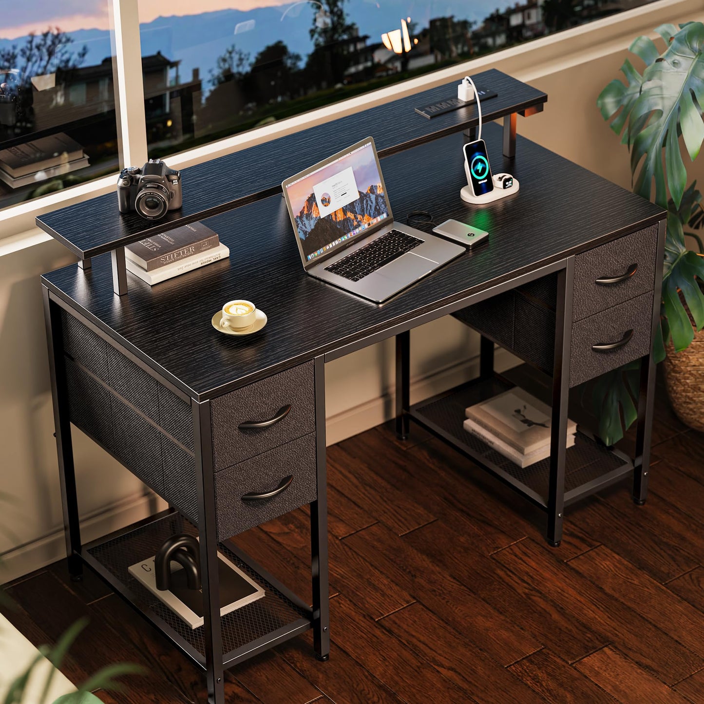 Black - Huuger 47 inch Computer Desk