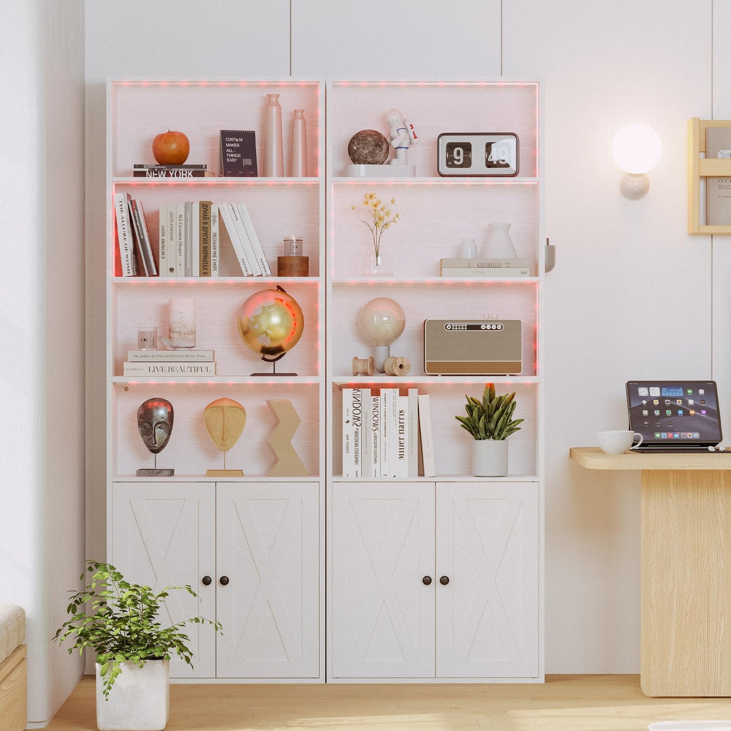 Industrial White Bookshelf